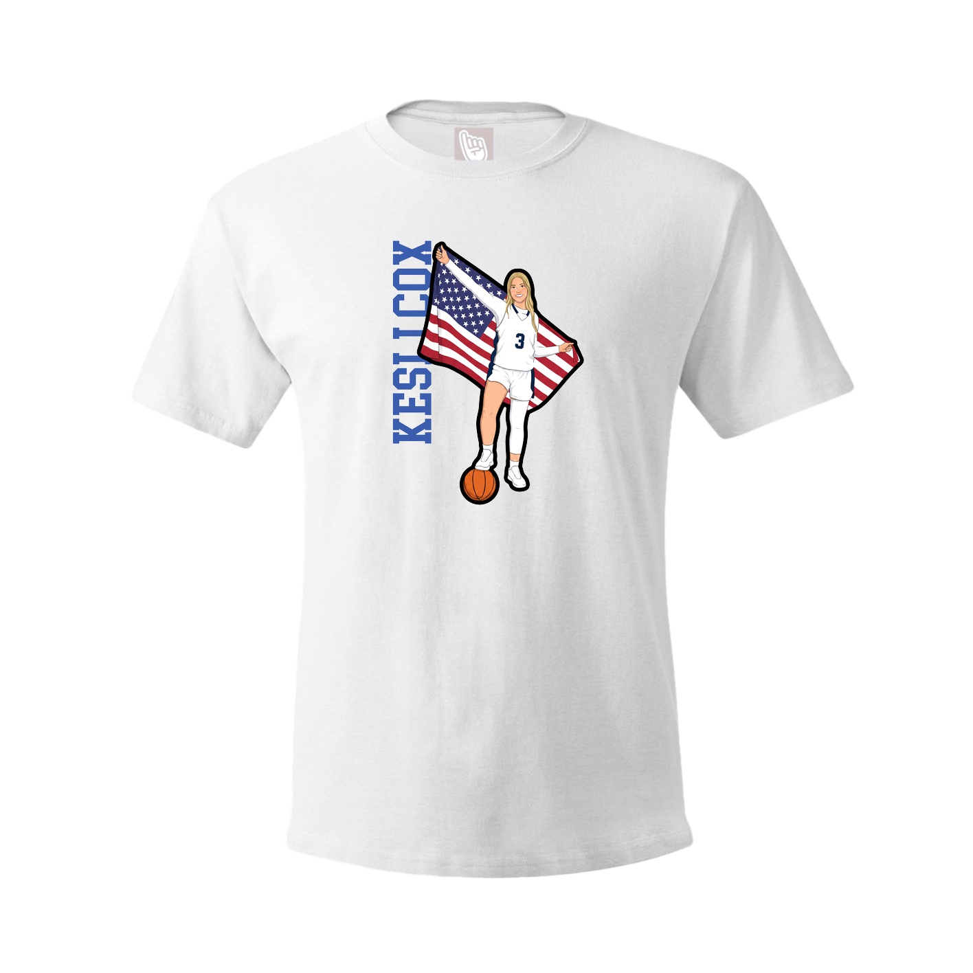 Youth Tee — Name Vertical in White