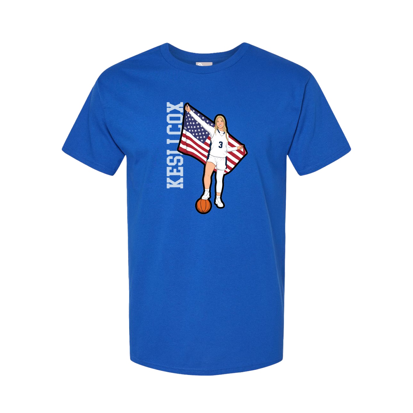 Youth Tee — Name Vertical in Royal
