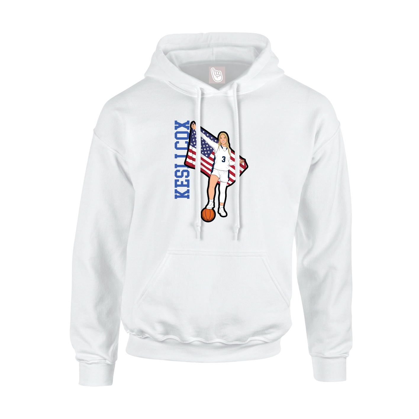 Youth Hoodie — Name Vertical in White