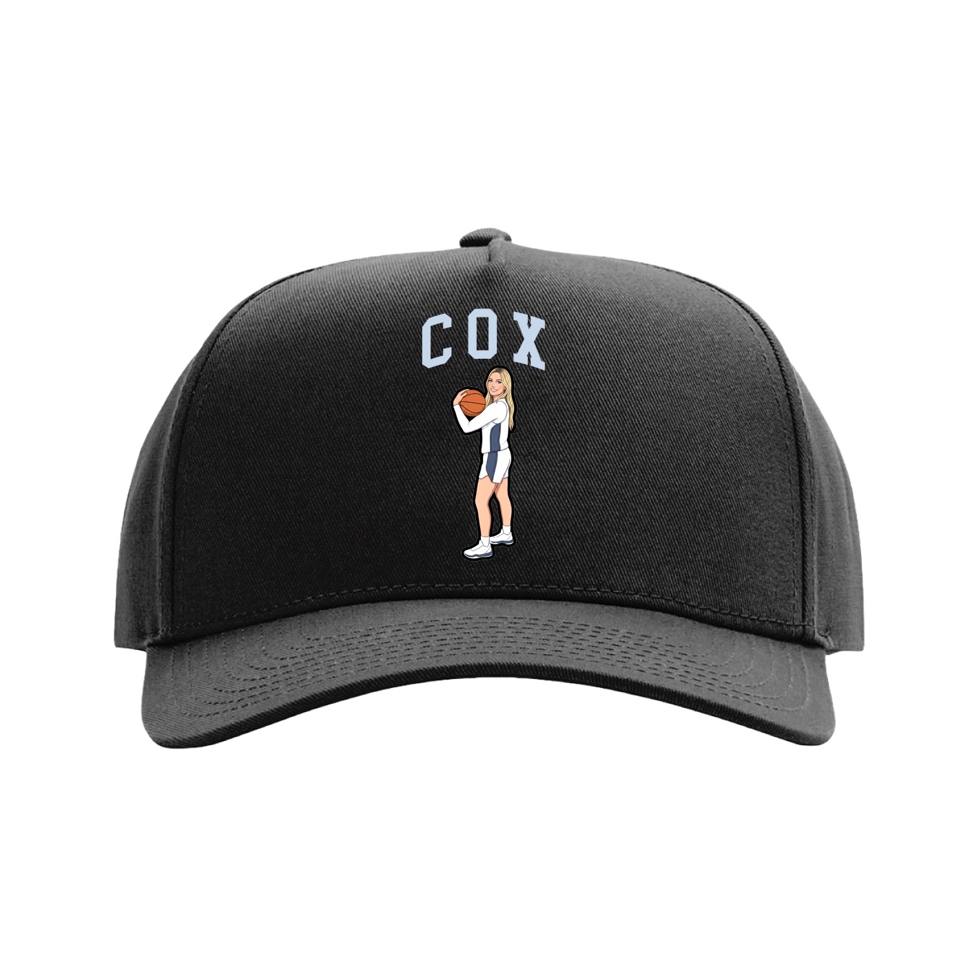 Full Fabric Five-Panel Champ Cap — Shirsey in Black