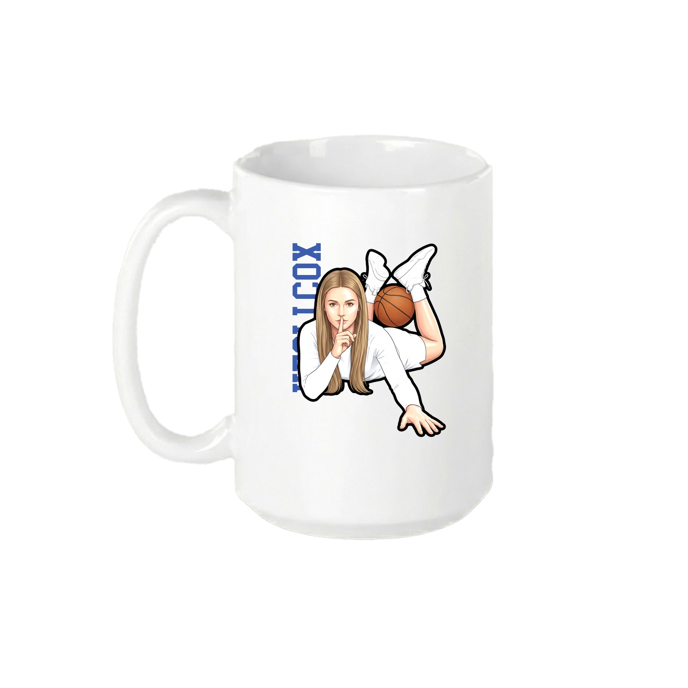 15oz Coffee Mug — Name Vertical in White
