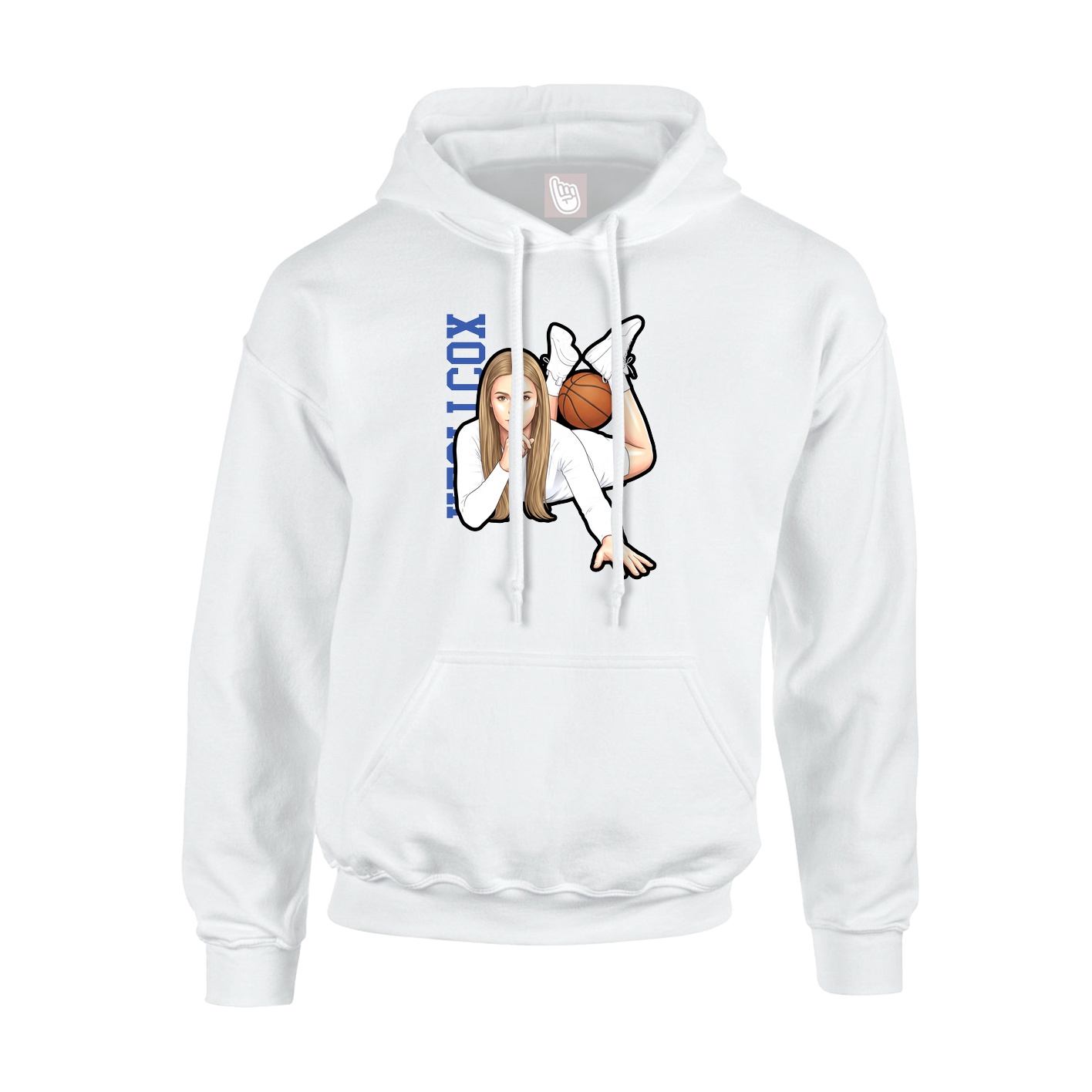 Youth Hoodie — Name Vertical in White