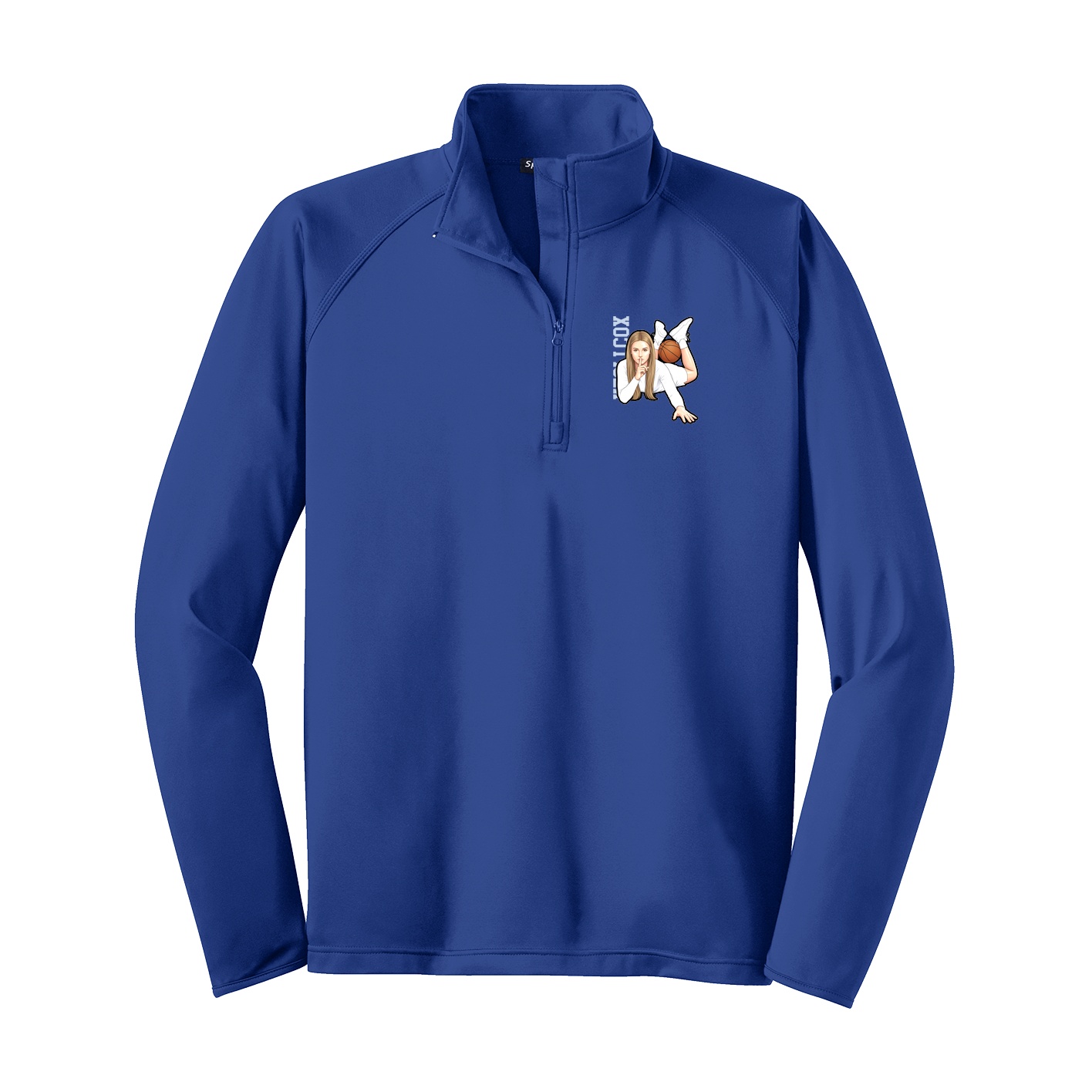 Q-Zip Pullover — Name Vertical in Royal