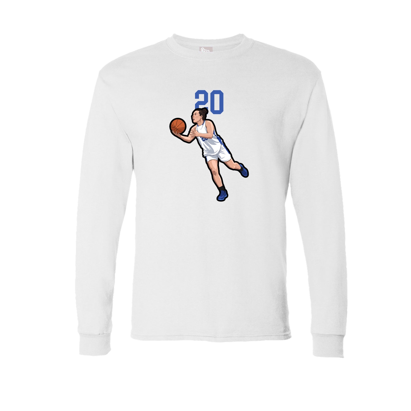 Long Sleeve Tee — Number Top in White