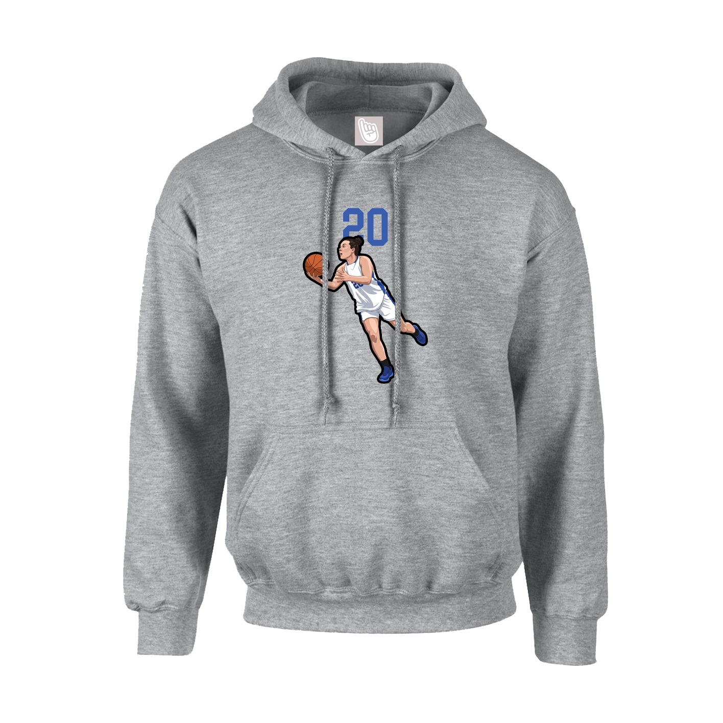 Youth Hoodie — Number Top in Grey