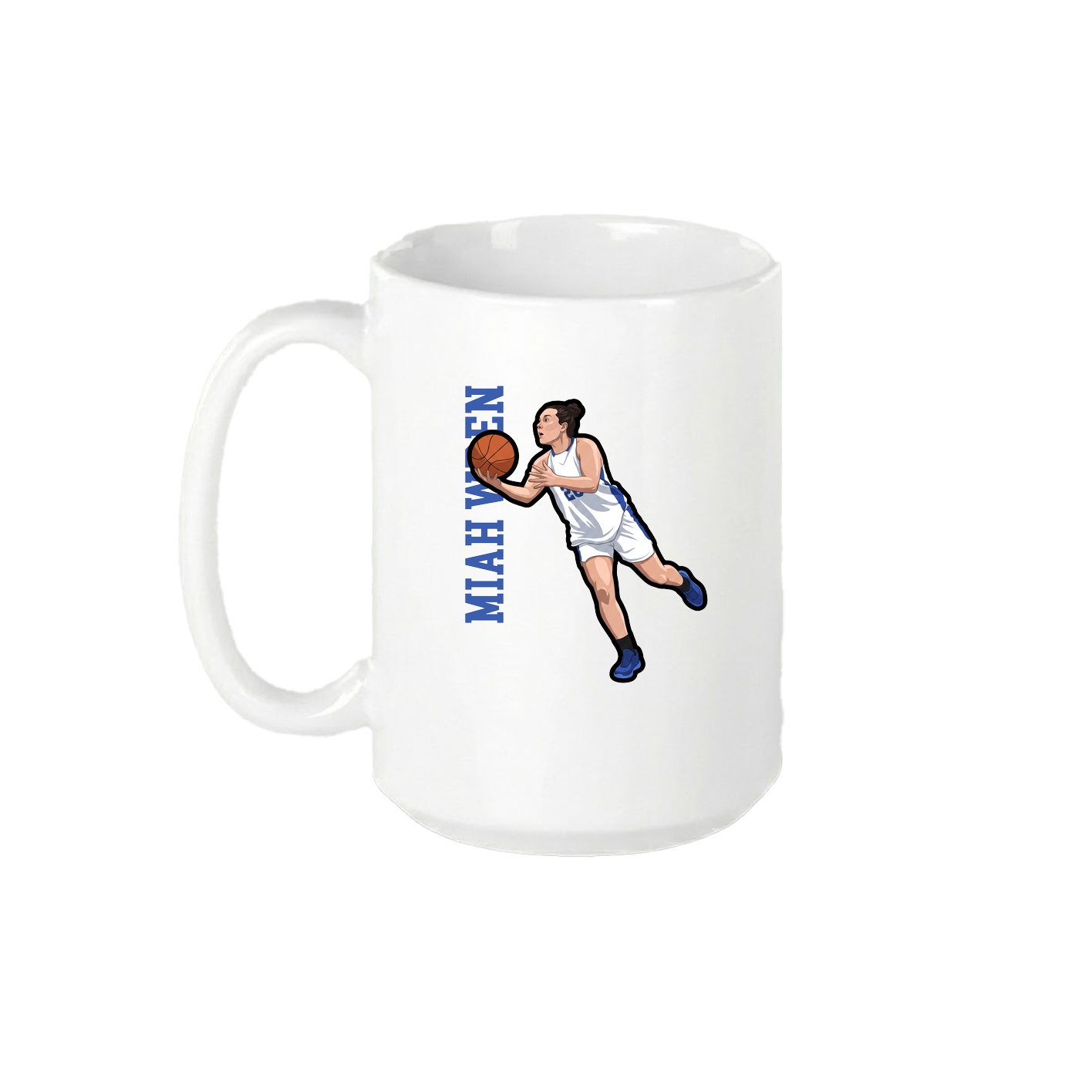 15oz Coffee Mug — Name Vertical in White