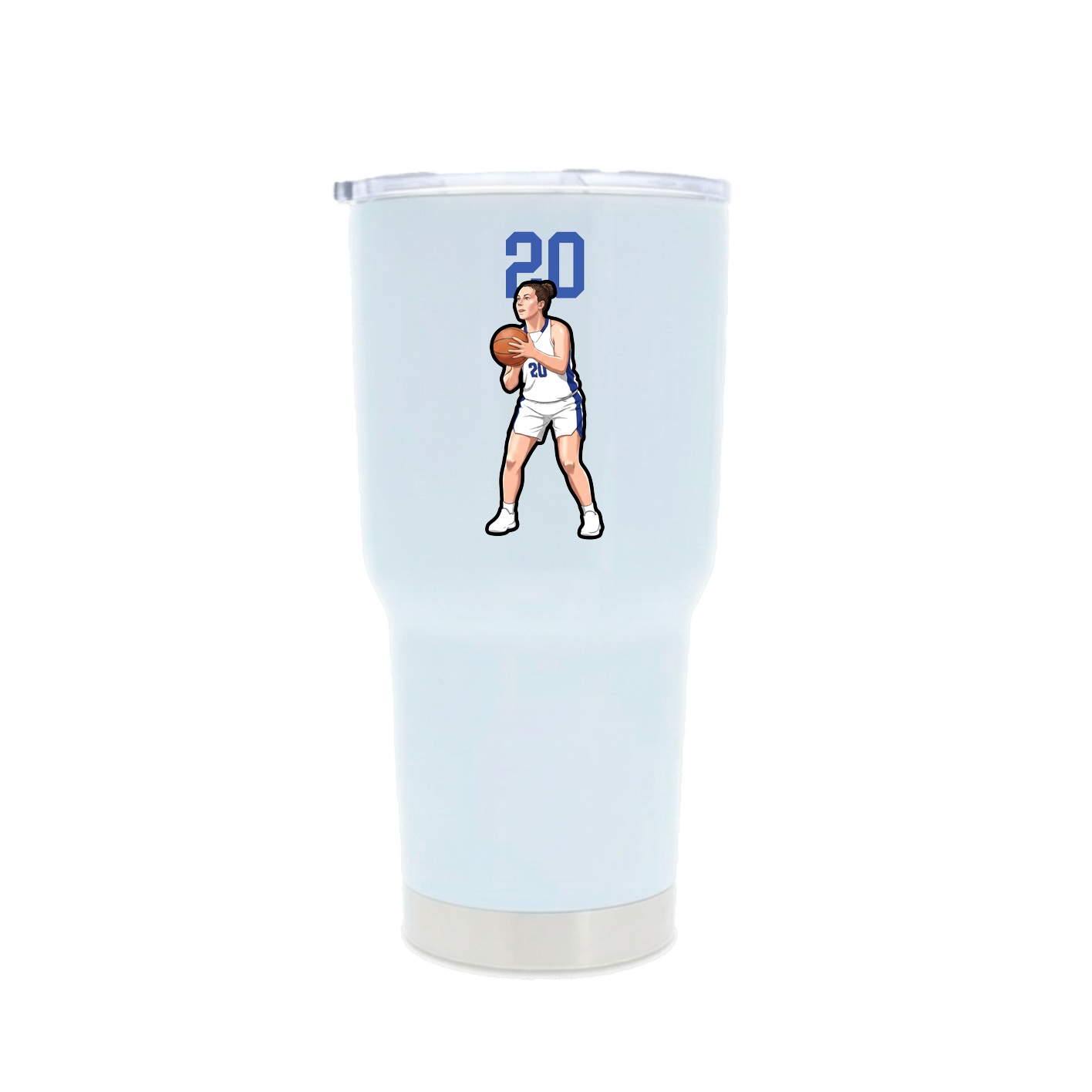 30oz Stainless Steel Tumbler — Number Top in White
