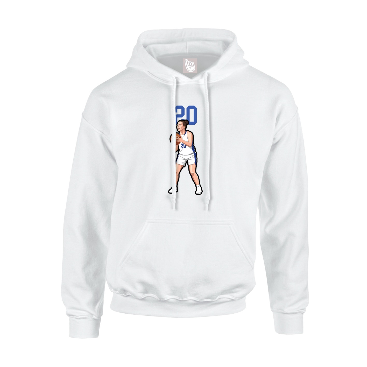 Youth Hoodie — Number Top in White