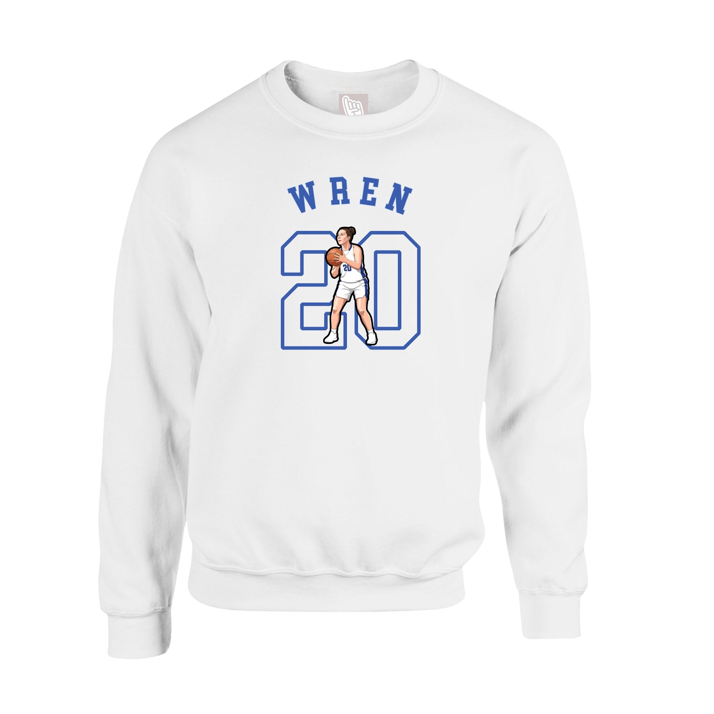 Fleece Crew — Shirsey Arch in White