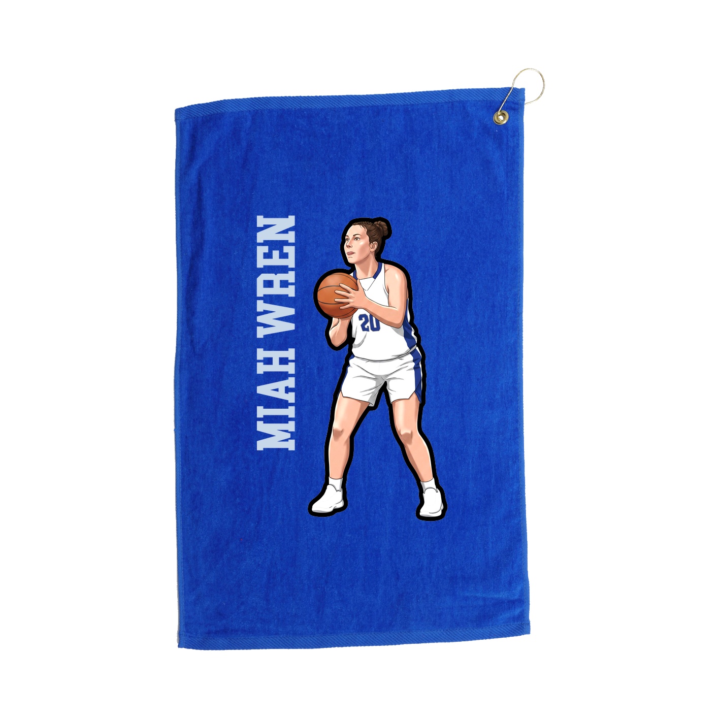 Golf Towel — Name Vertical in Royal