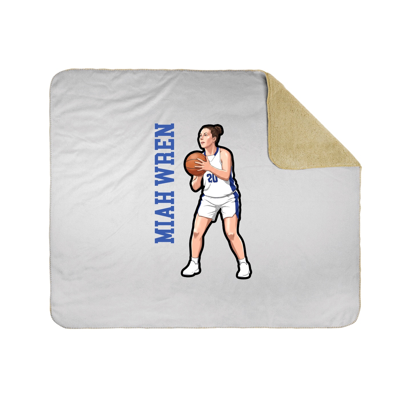 Throw Blanket — Name Vertical in White
