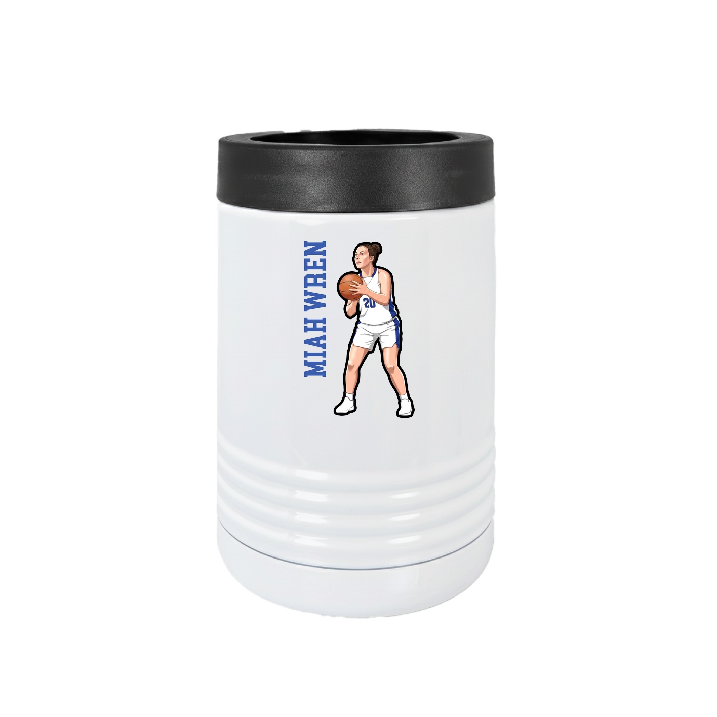Beverage Holder — Name Vertical in White