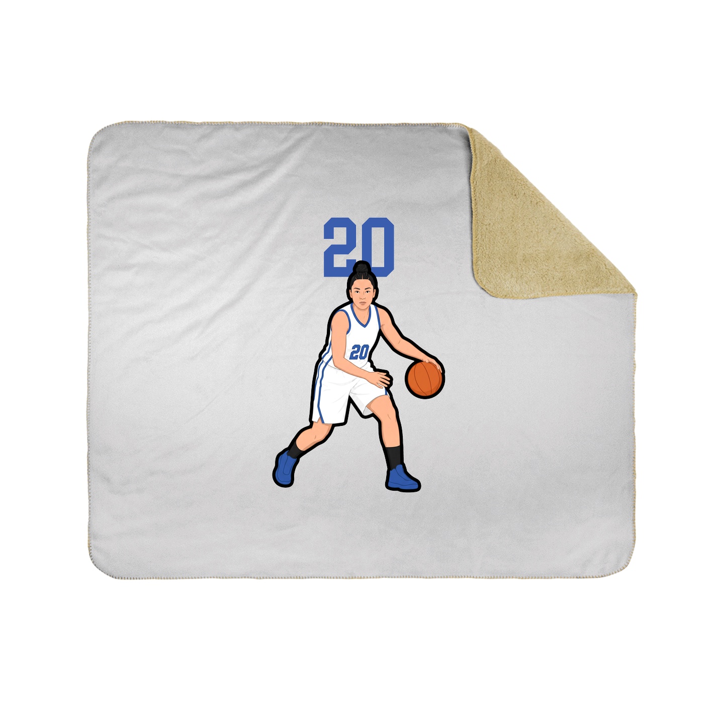 Throw Blanket — Number Top in White