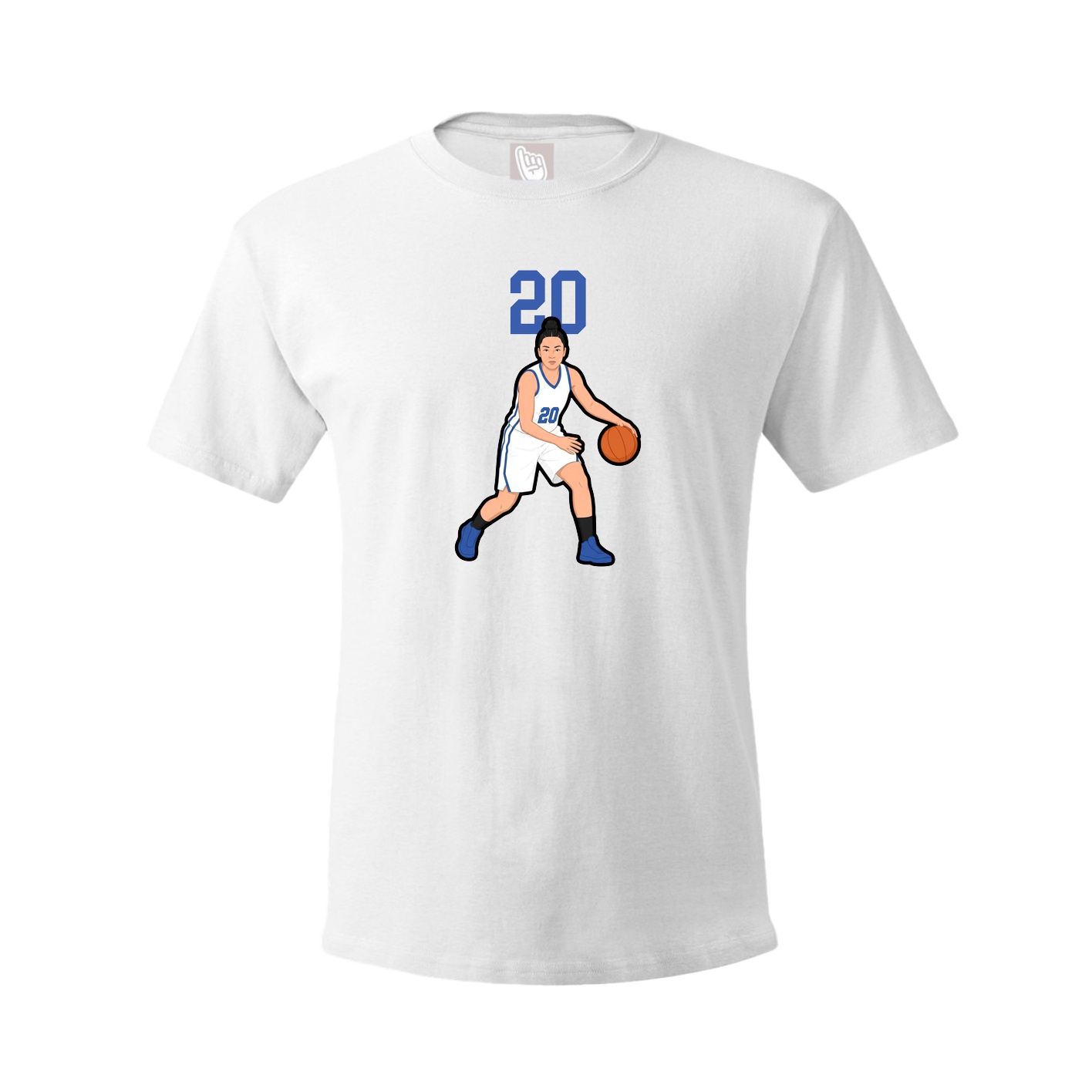 Youth Tee — Number Top in White