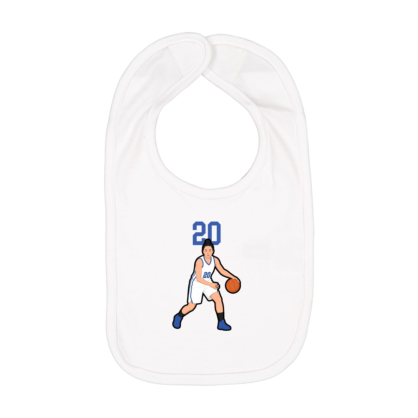 Infant Bib — Number Top in White
