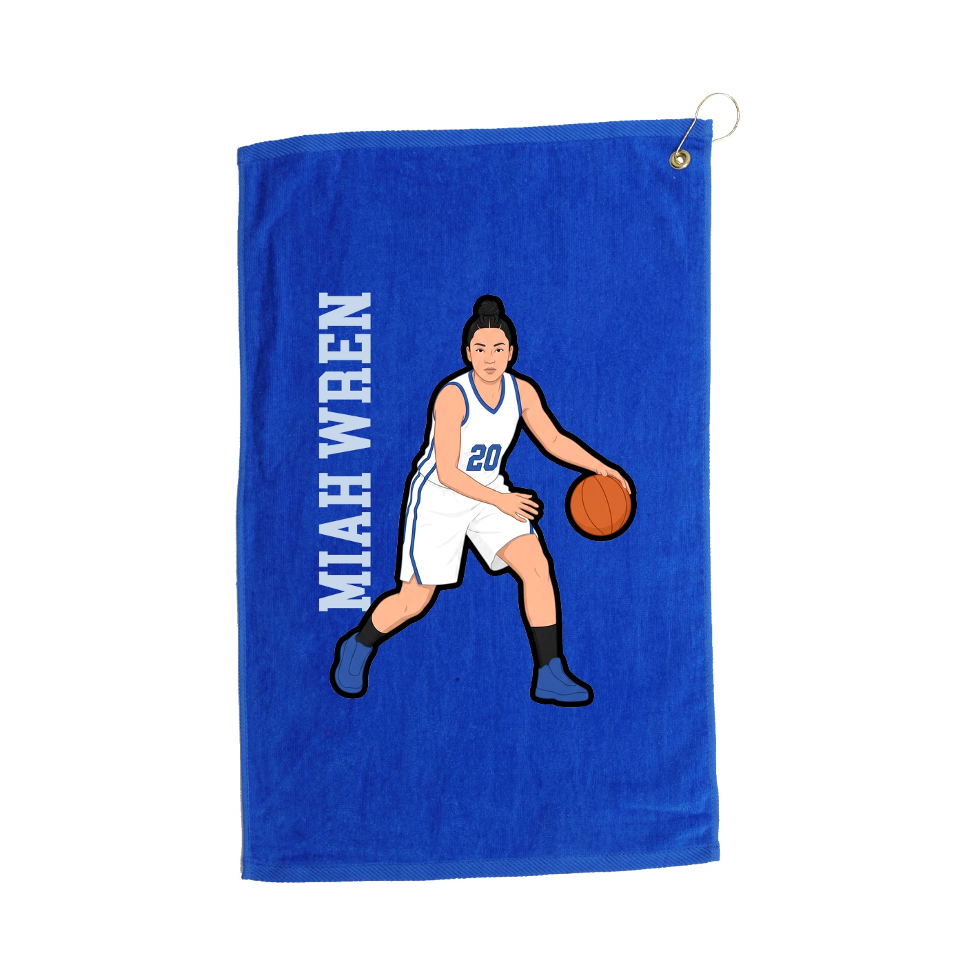 Golf Towel — Name Vertical in Royal