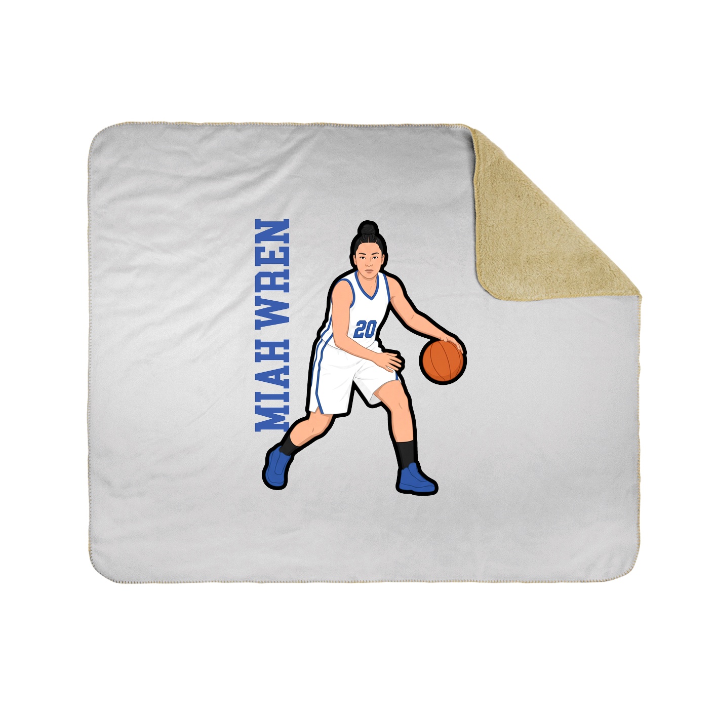 Throw Blanket — Name Vertical in White