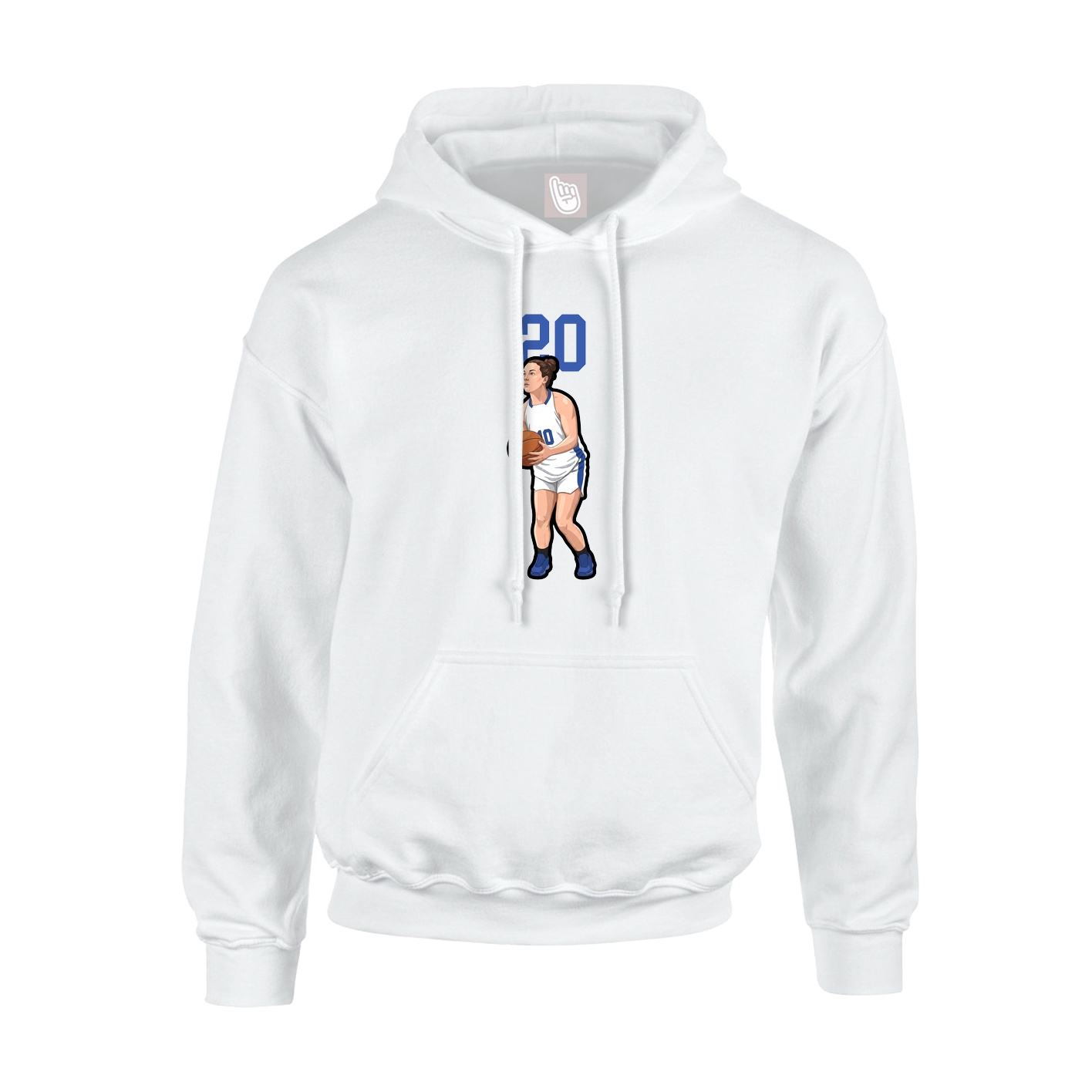 Youth Hoodie — Number Top in White