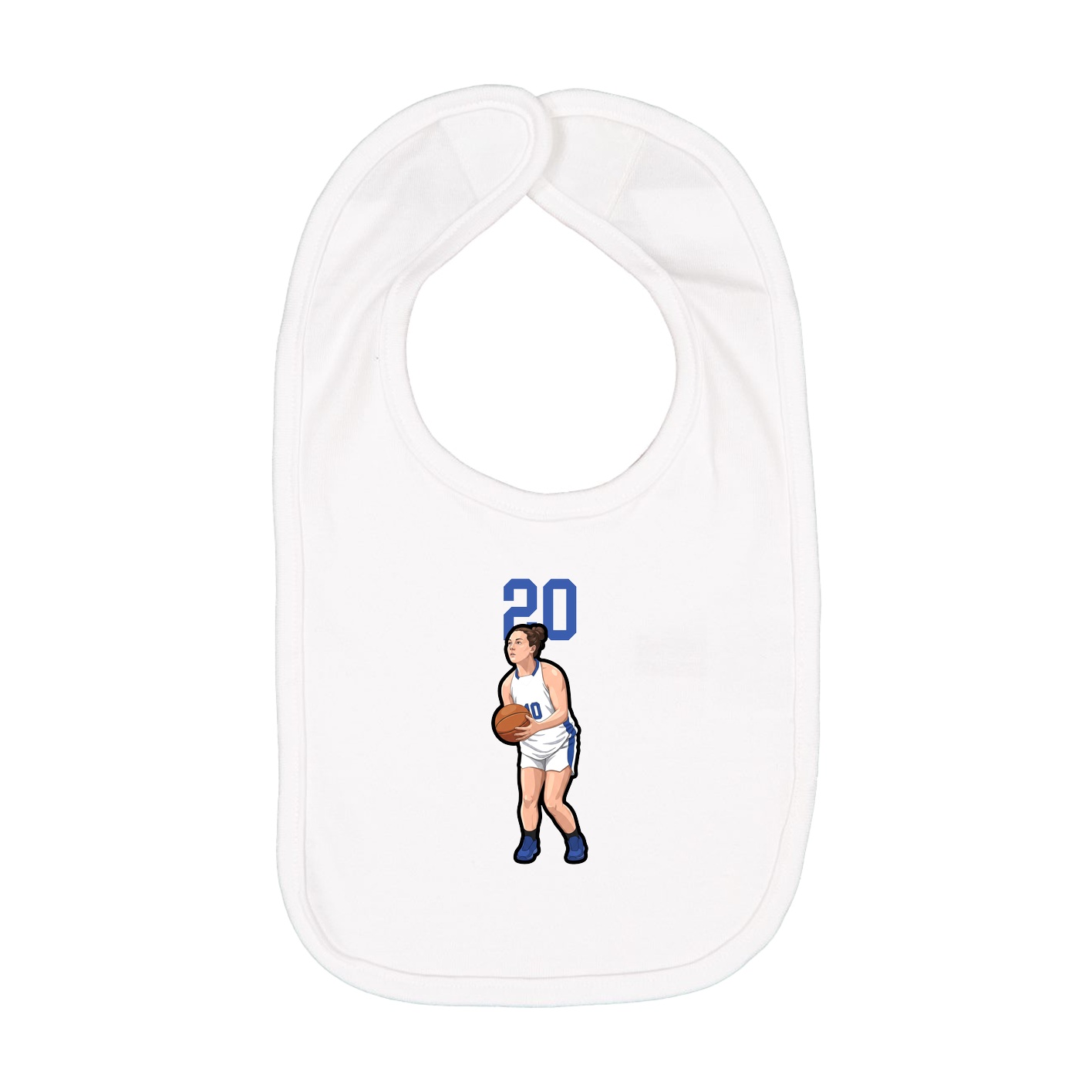 Infant Bib — Number Top in White