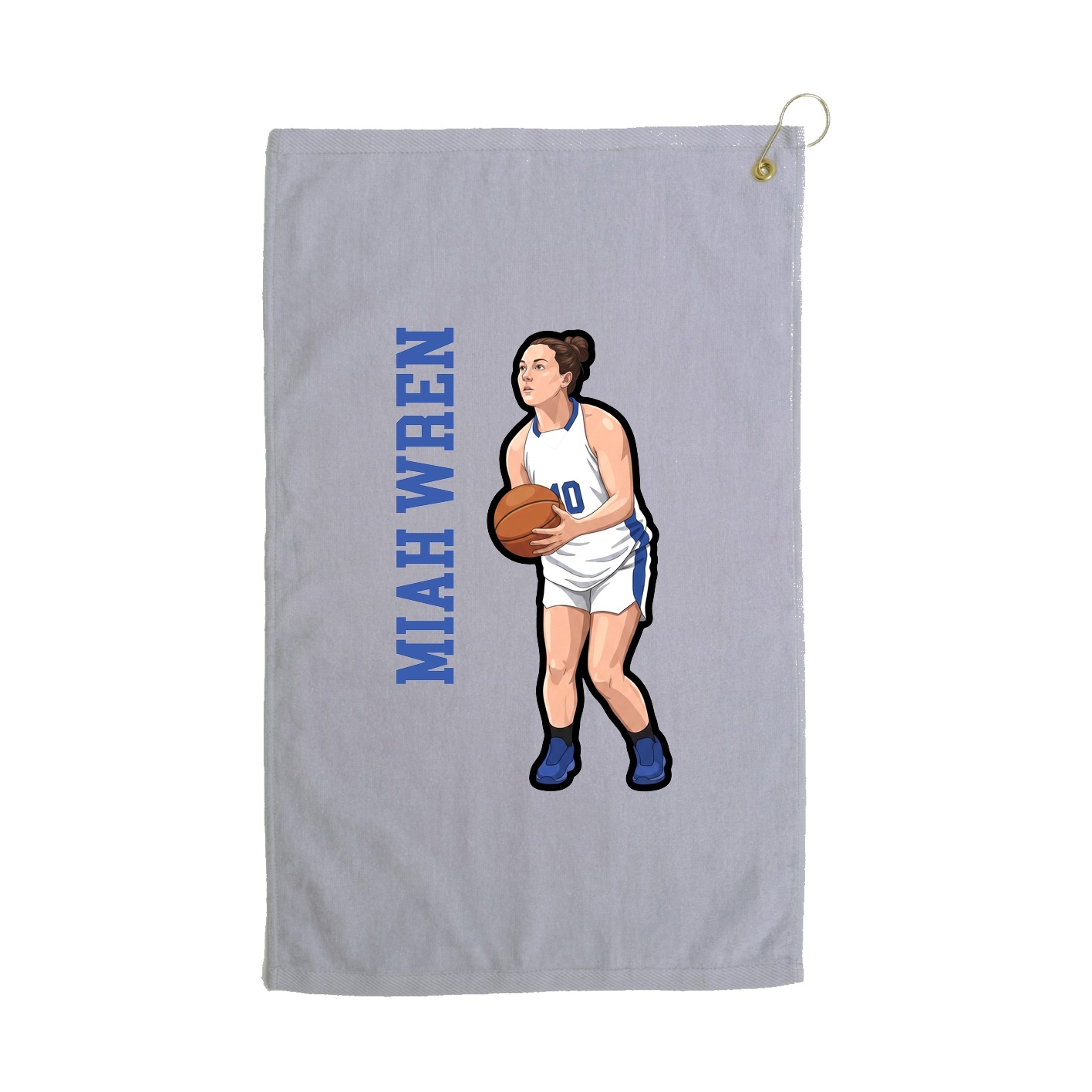 Golf Towel — Name Vertical in Grey