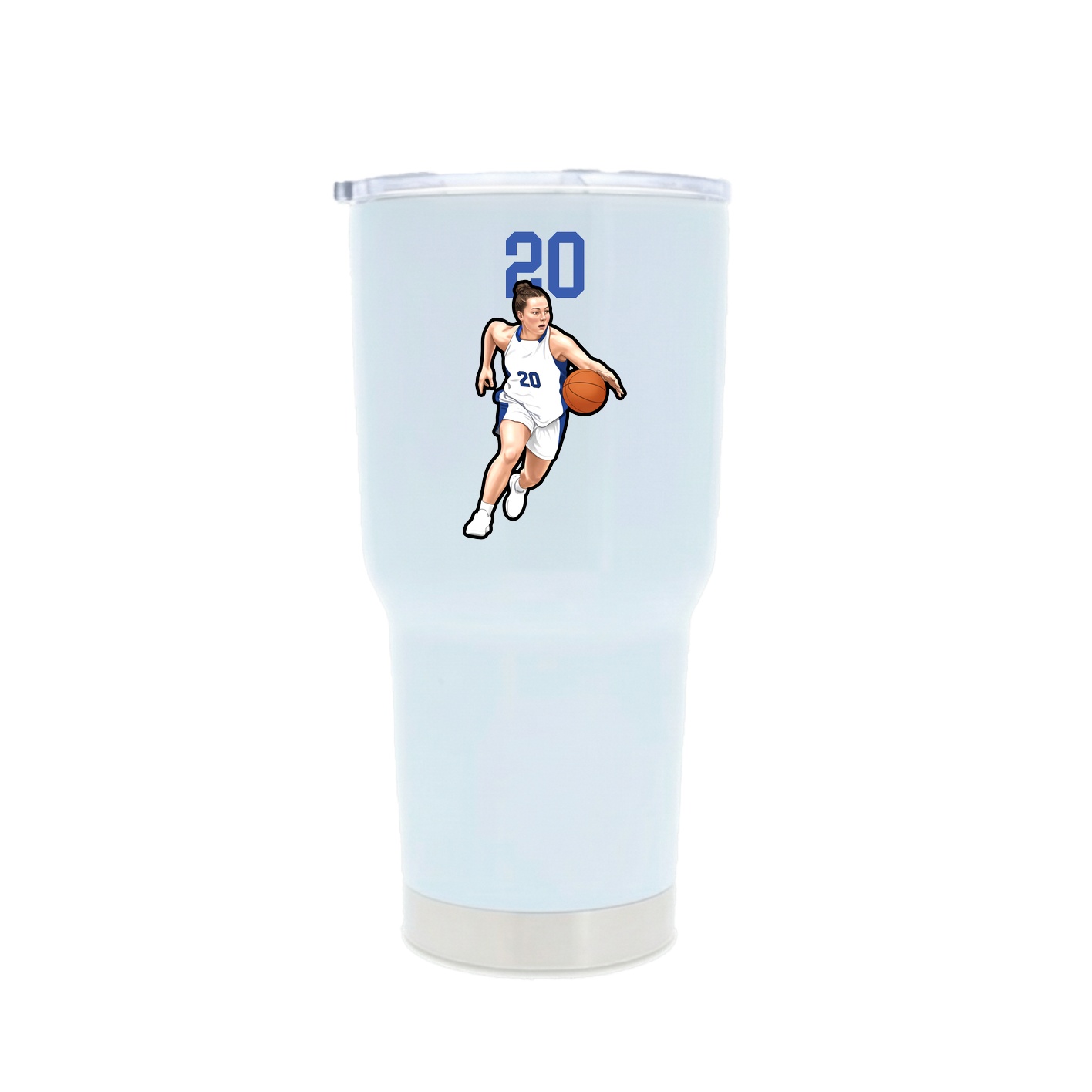 30oz Stainless Steel Tumbler — Number Top in White