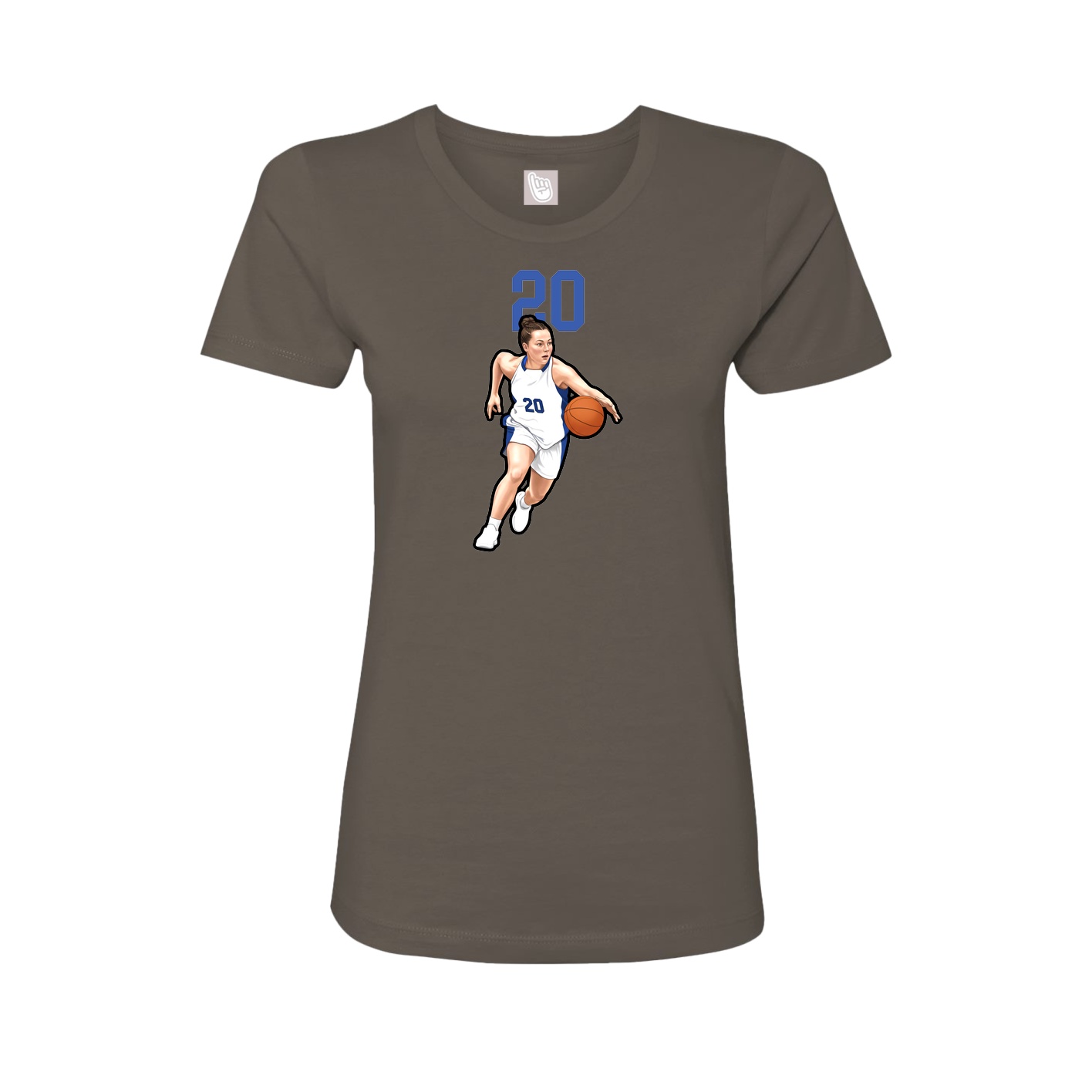 Fitted Women's Tee — Number Top in Grey