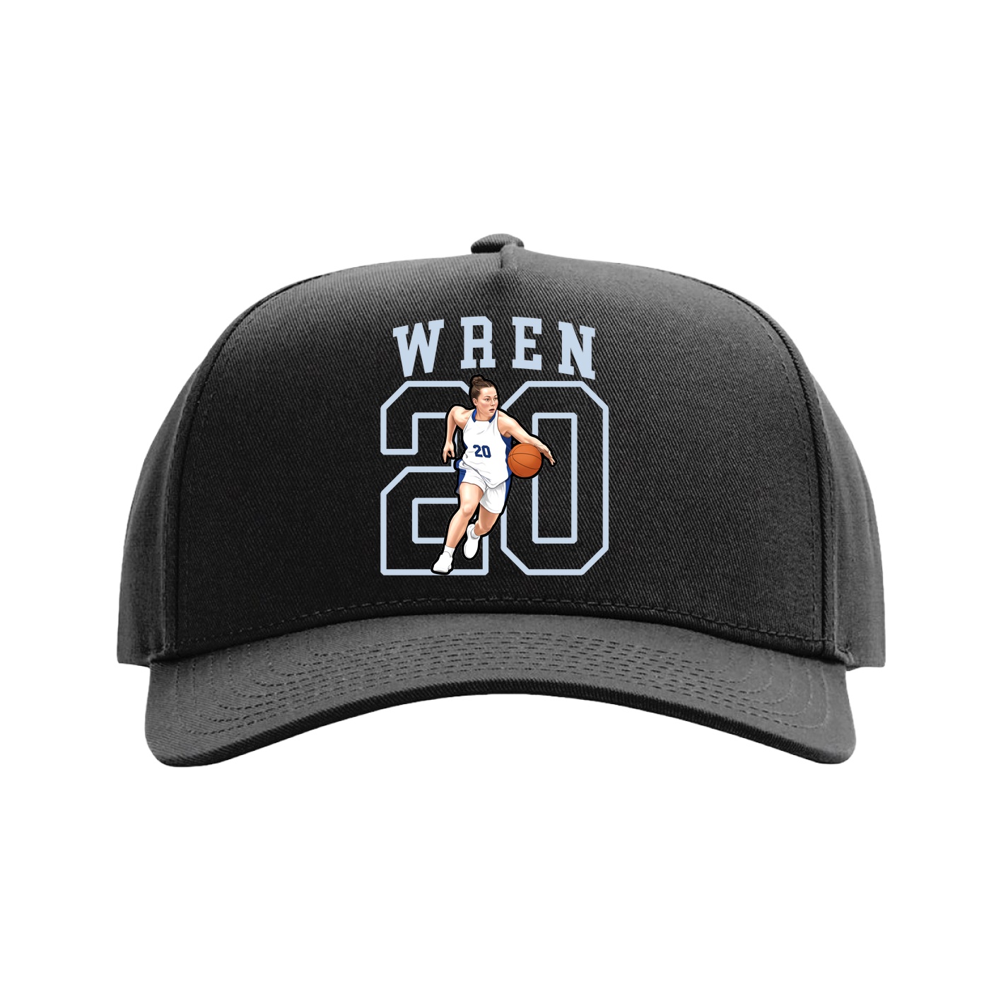 Full Fabric Five-Panel Champ Cap — Shirsey in Black