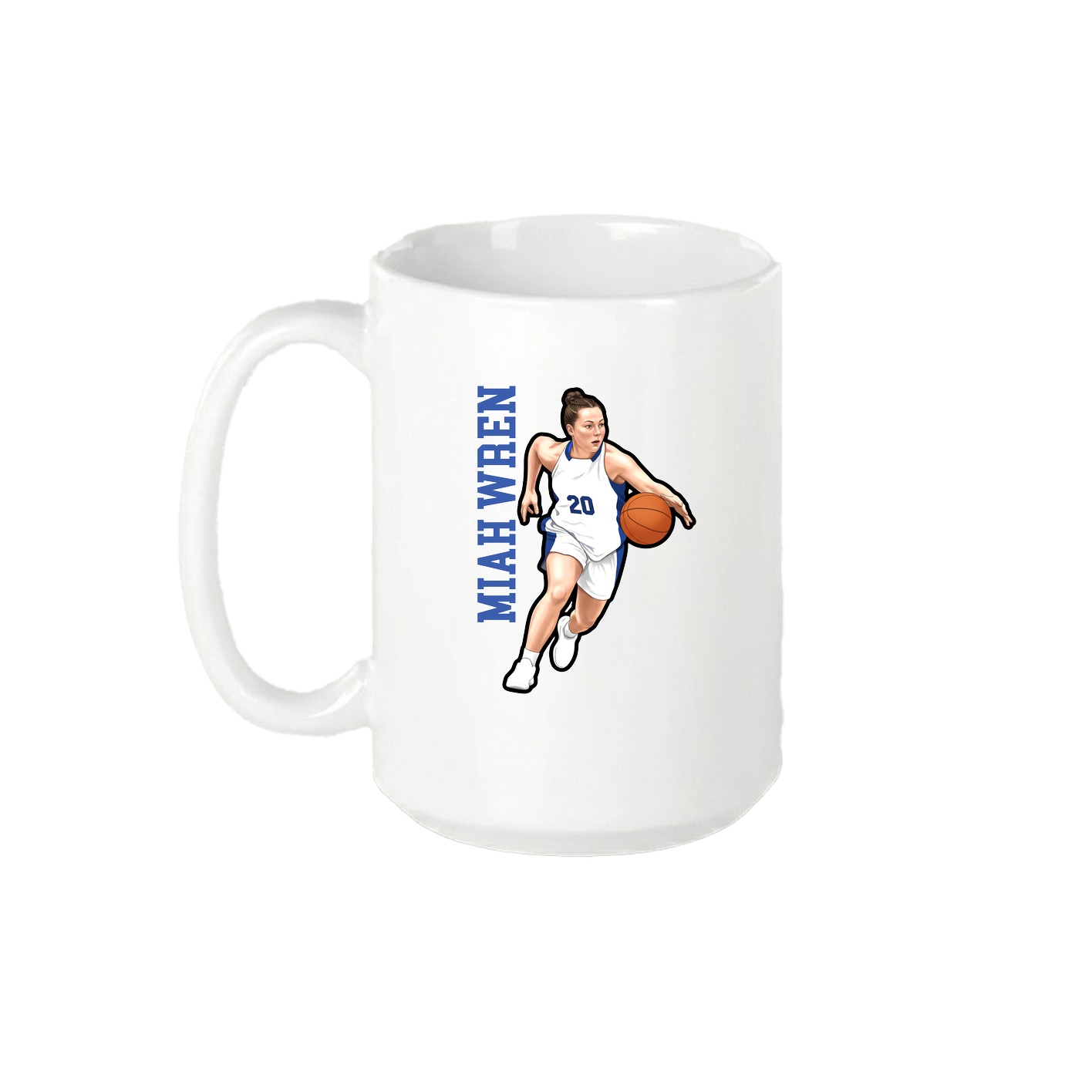 15oz Coffee Mug — Name Vertical in White