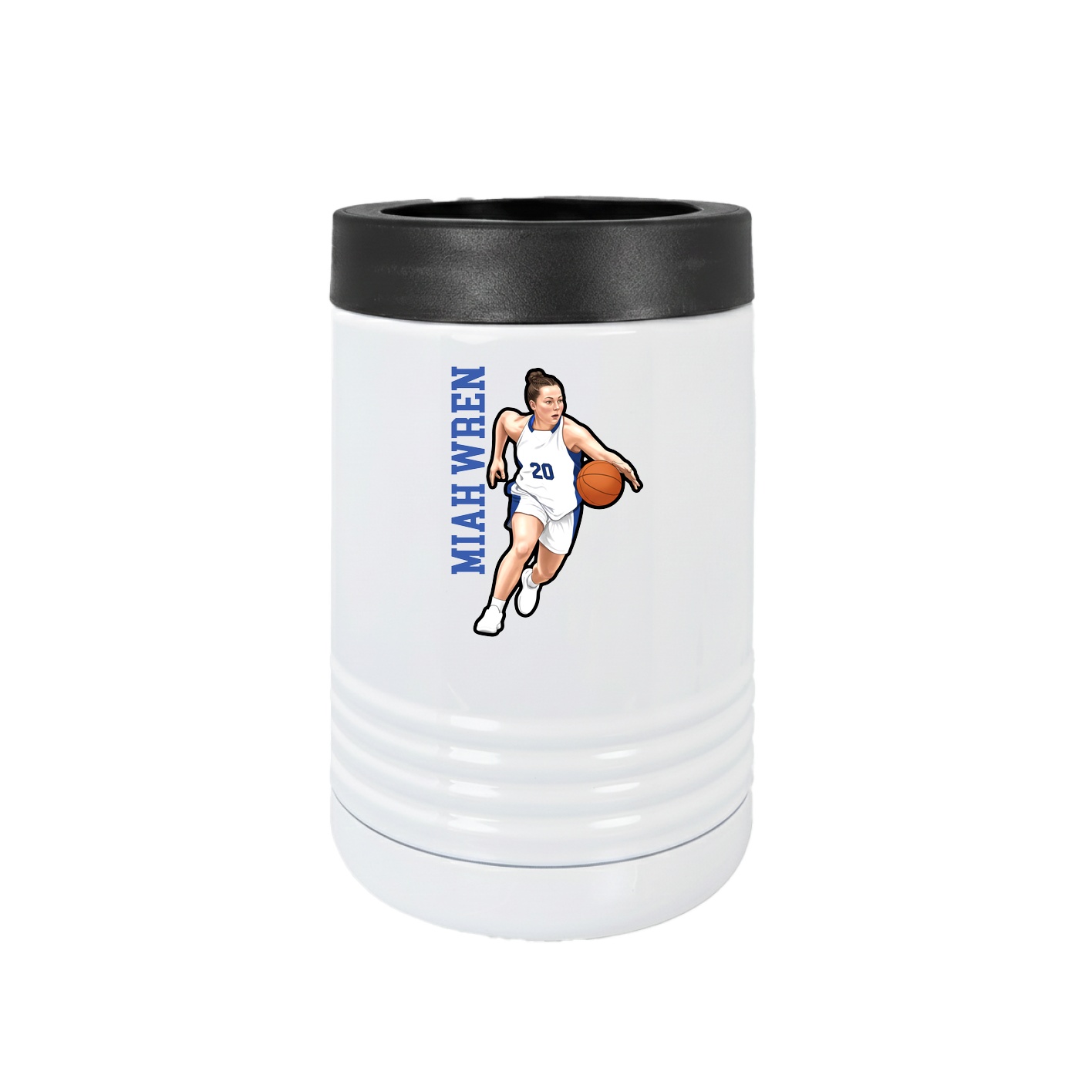 Beverage Holder — Name Vertical in White