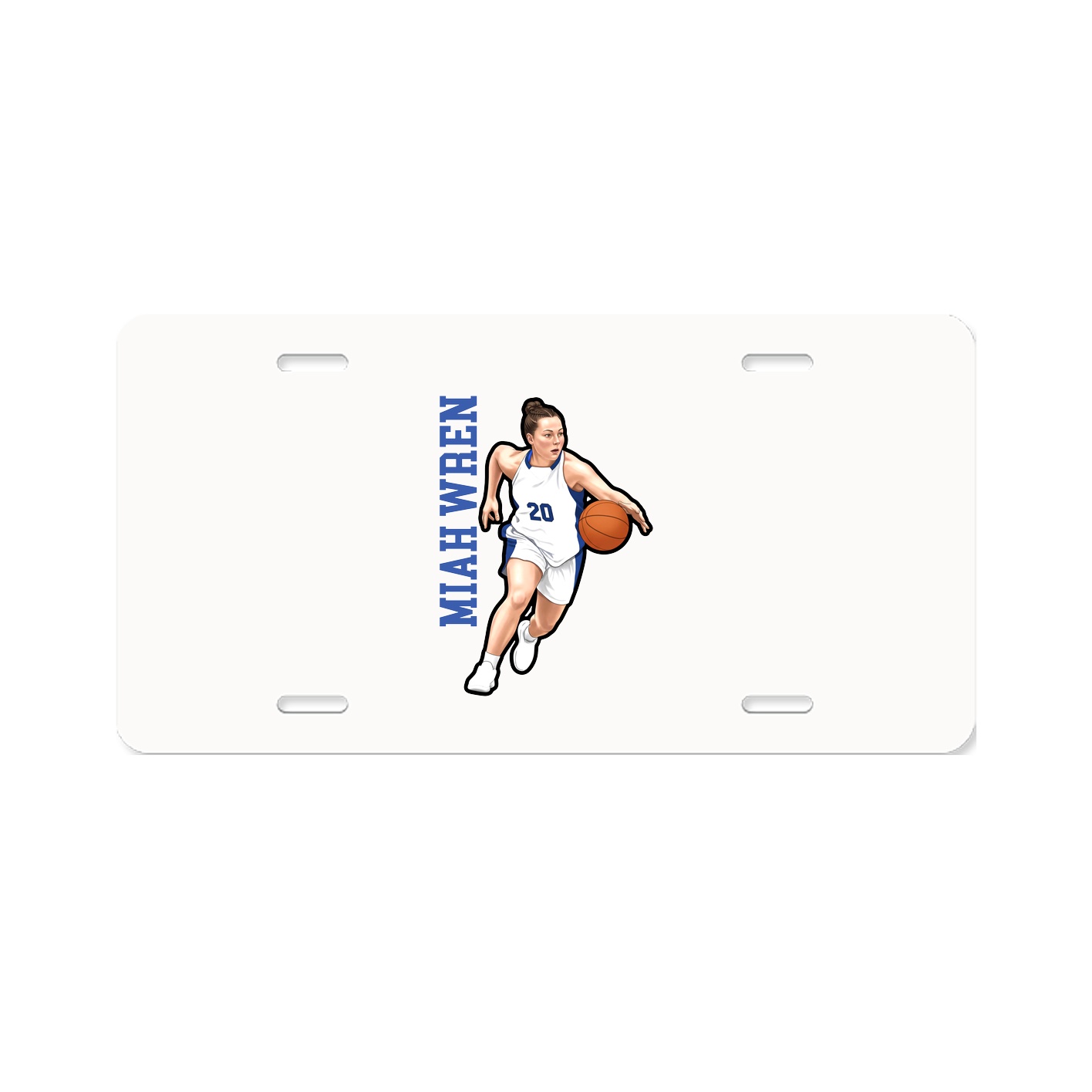 License Plate — Name Vertical in Classic