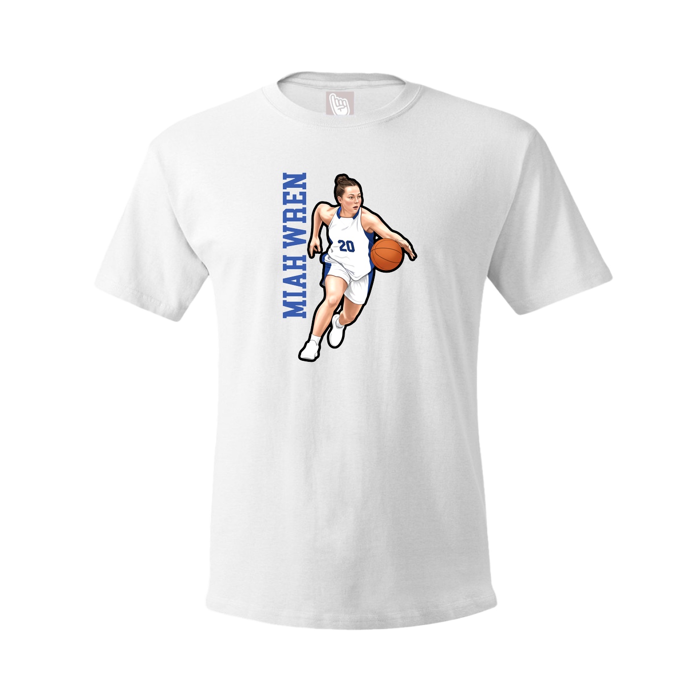 Youth Tee — Name Vertical in White