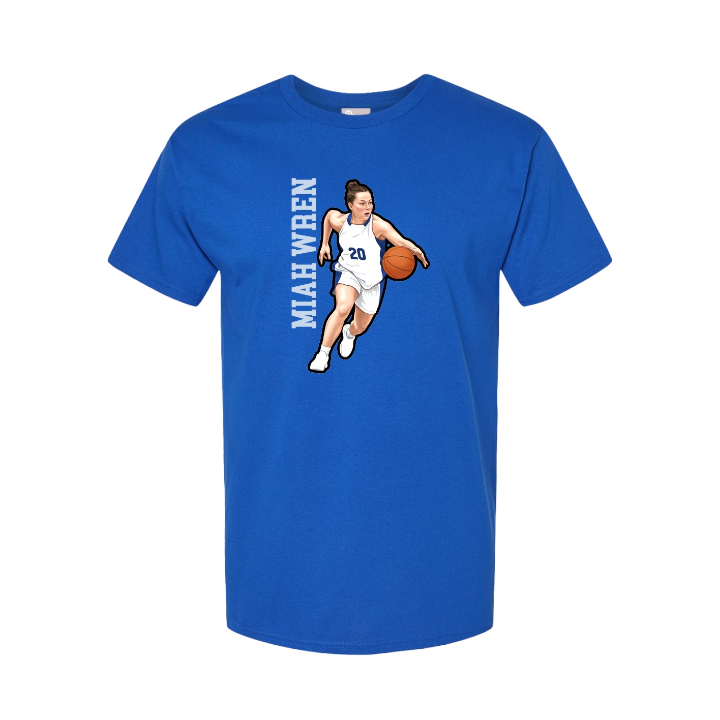 Youth Tee — Name Vertical in Royal