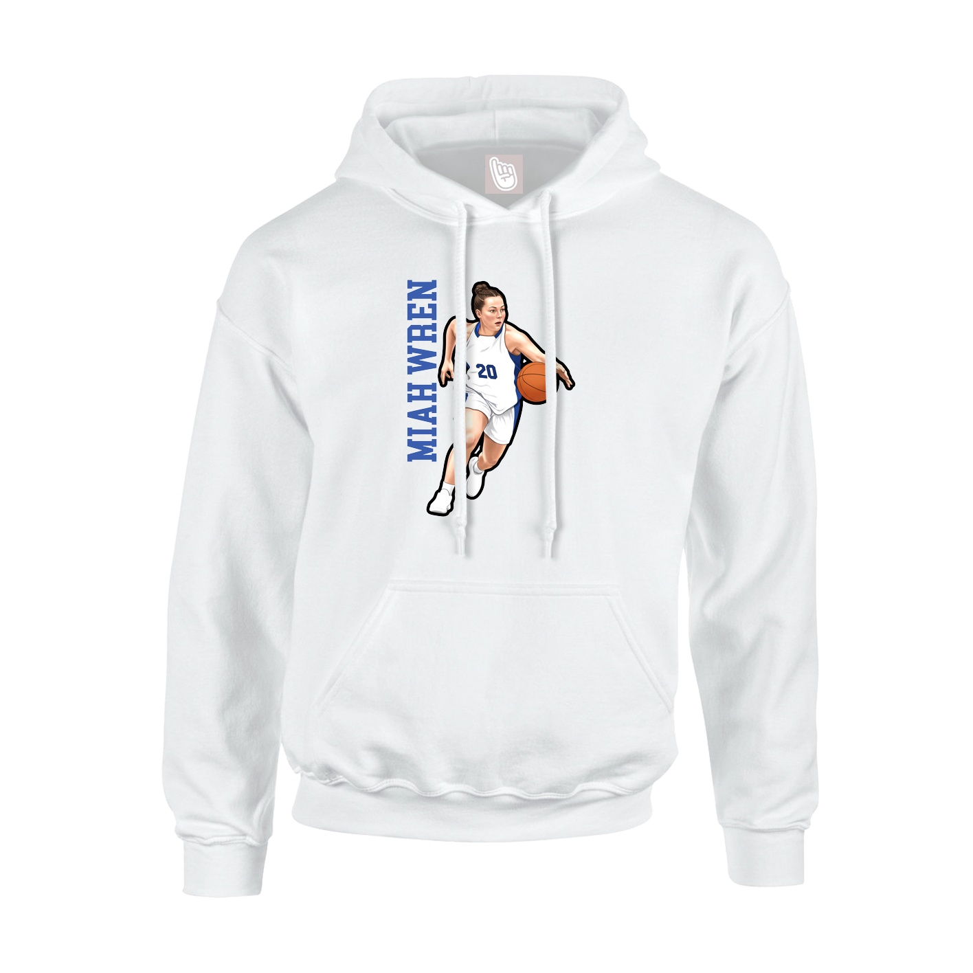 Hoodie — Name Vertical in White
