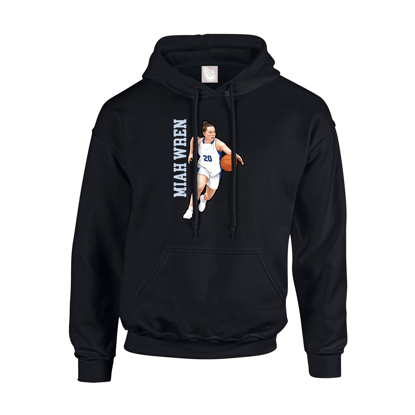 Youth Hoodie — Name Vertical in Black