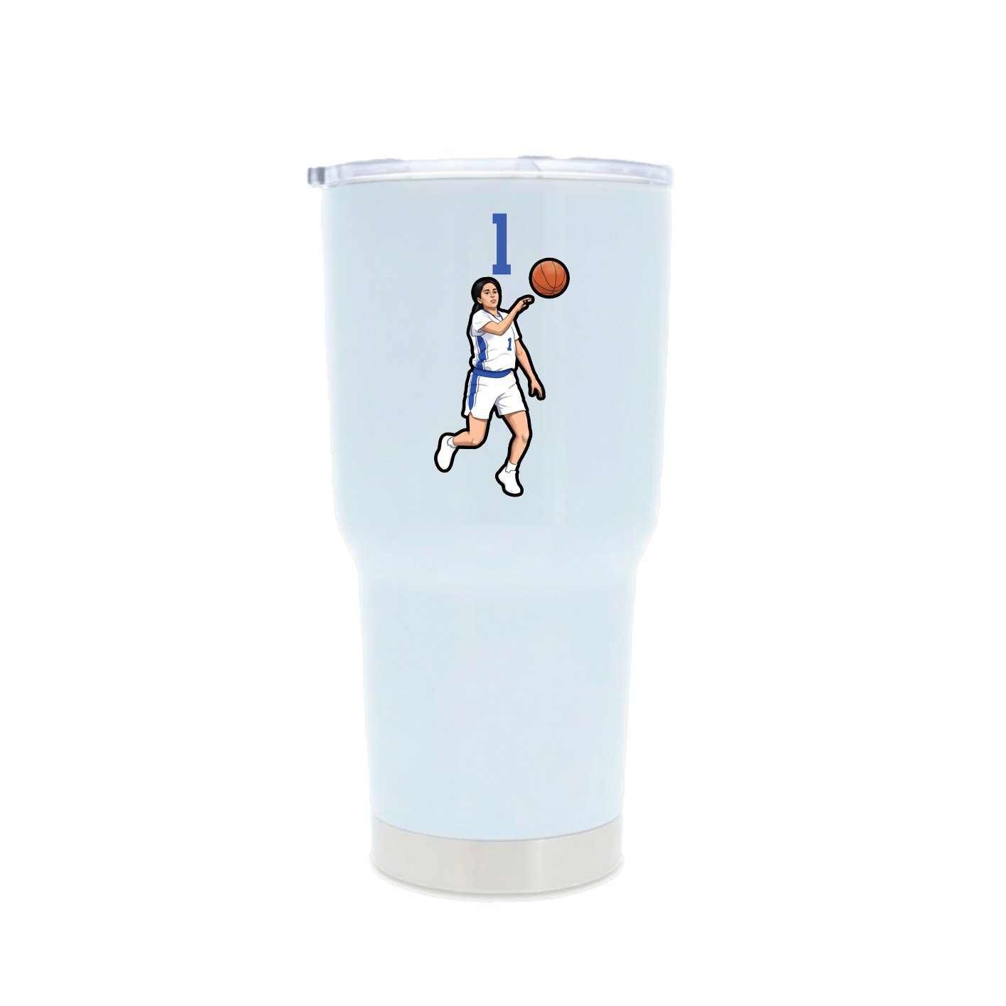 30oz Stainless Steel Tumbler — Number Top in White