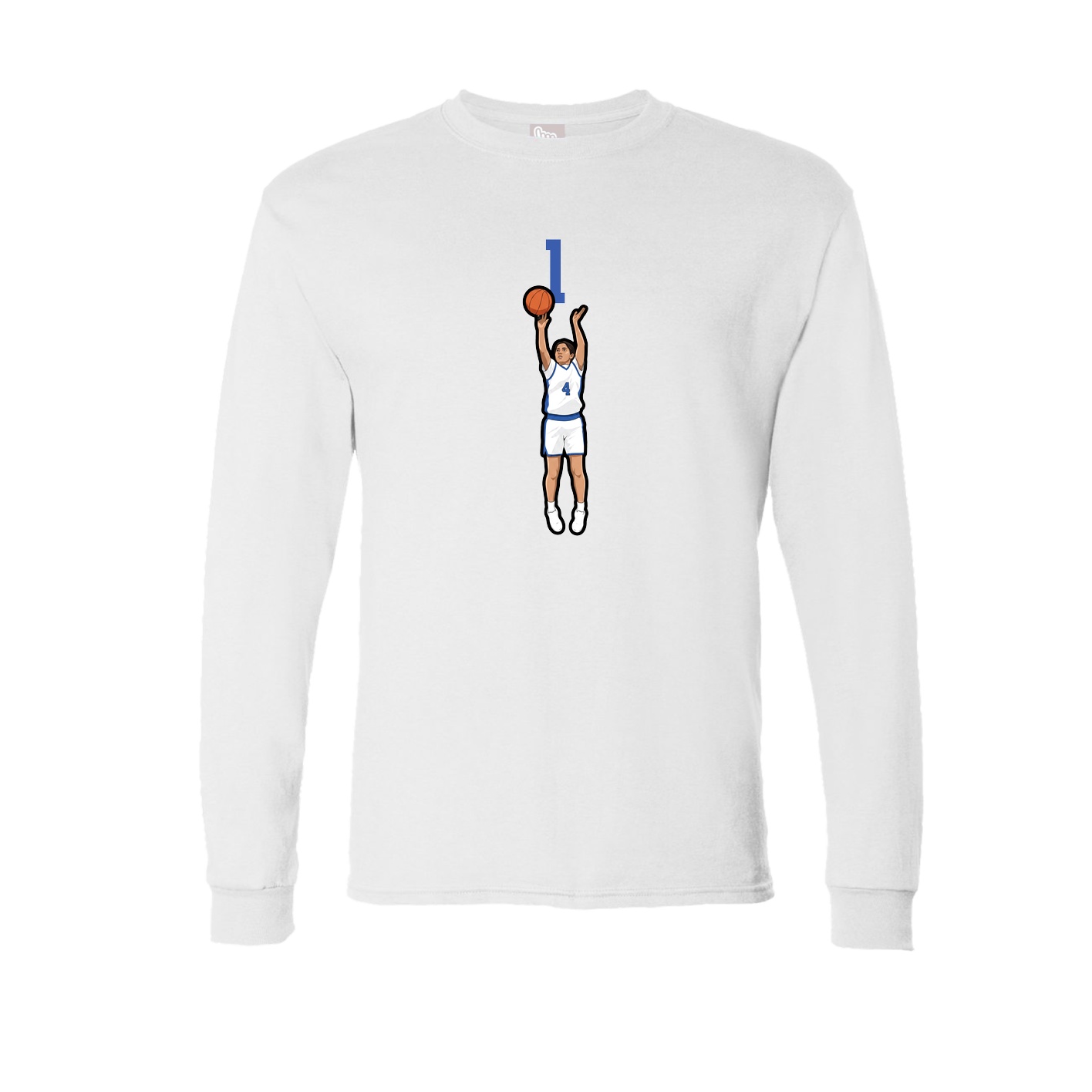 Long Sleeve Tee — Number Top in White
