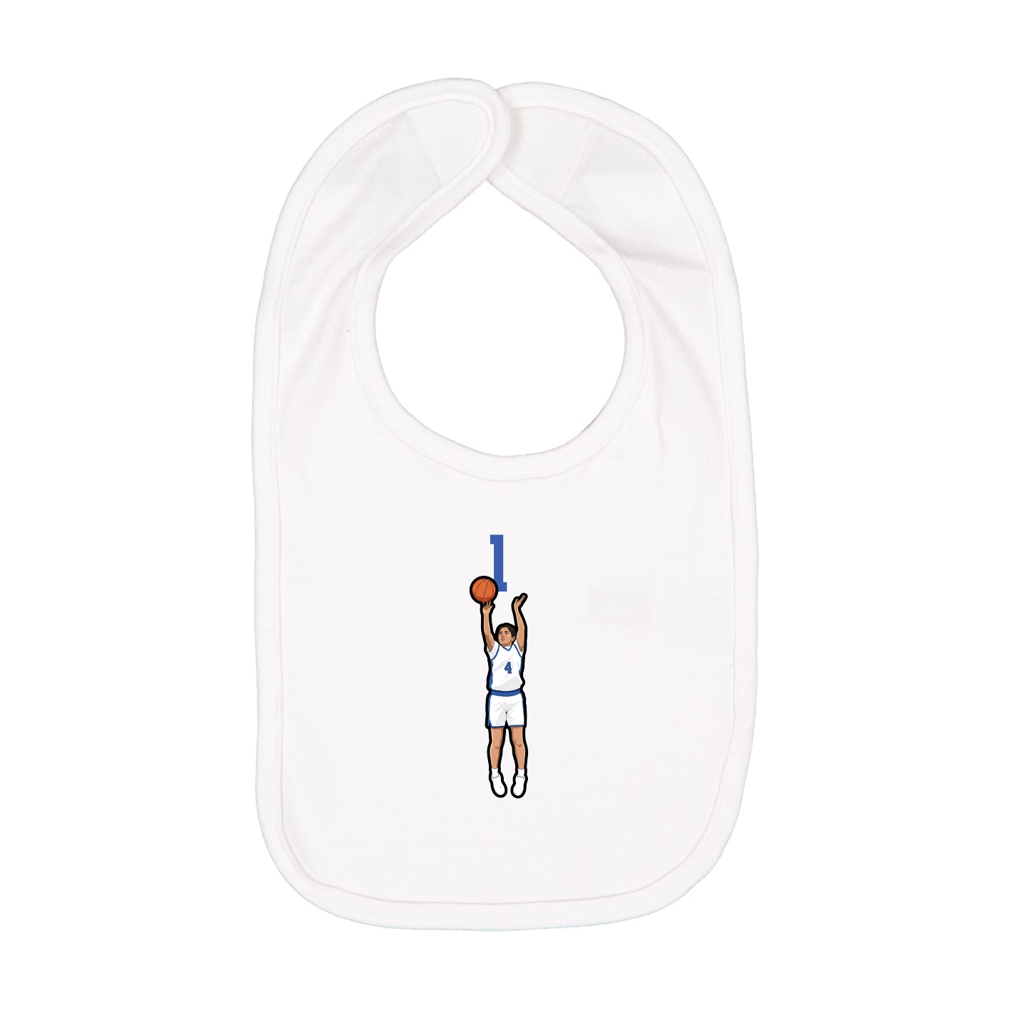 Infant Bib — Number Top in White