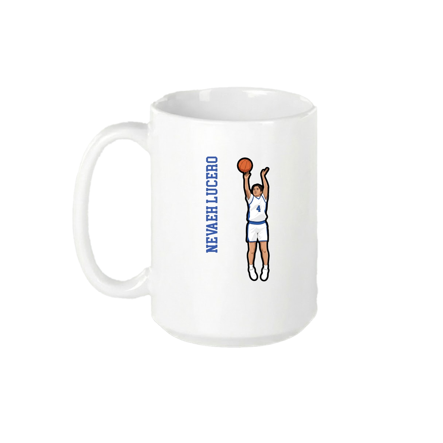 15oz Coffee Mug — Name Vertical in White