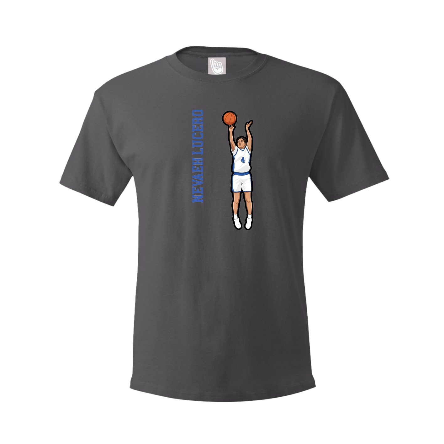 Tee — Name Vertical in Grey
