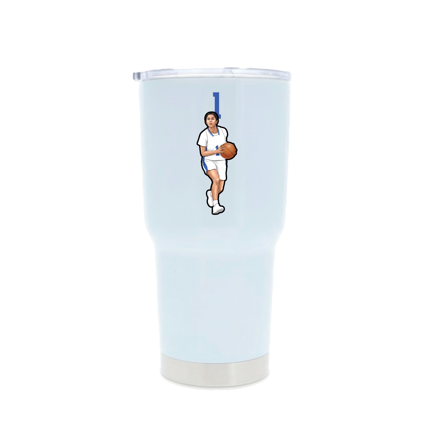 30oz Stainless Steel Tumbler — Number Top in White
