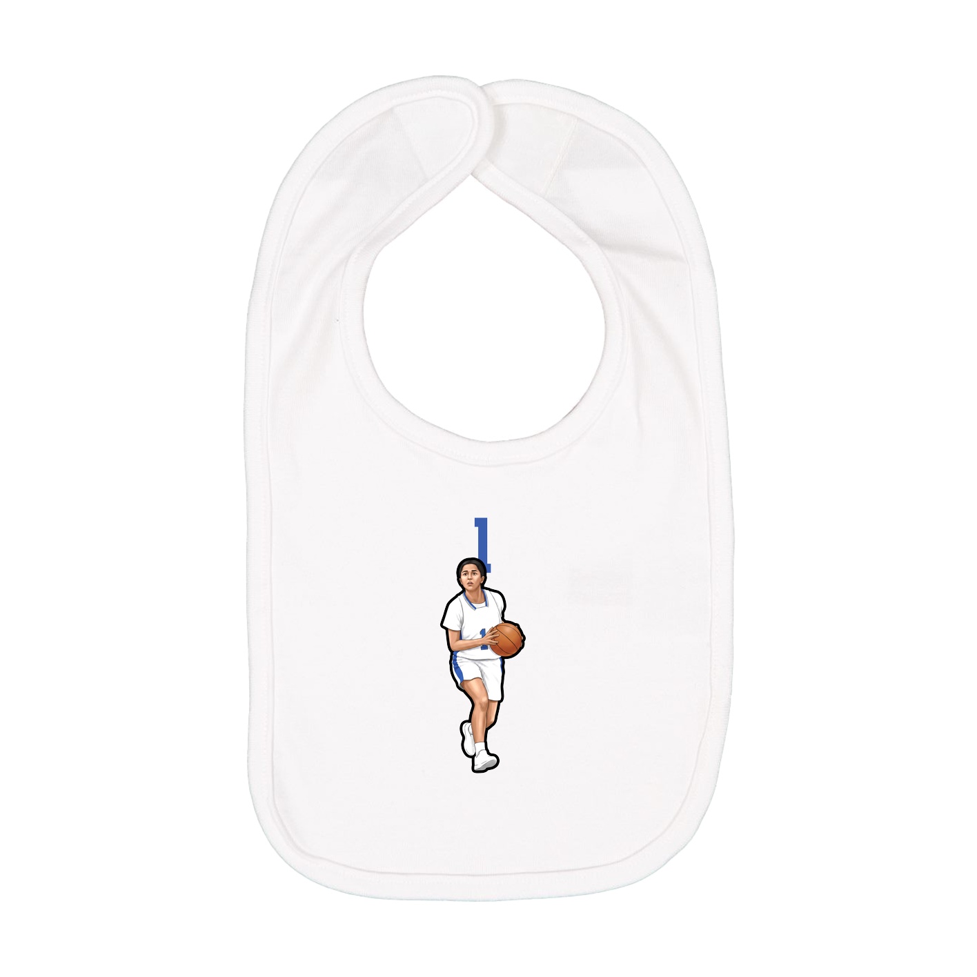 Infant Bib — Number Top in White