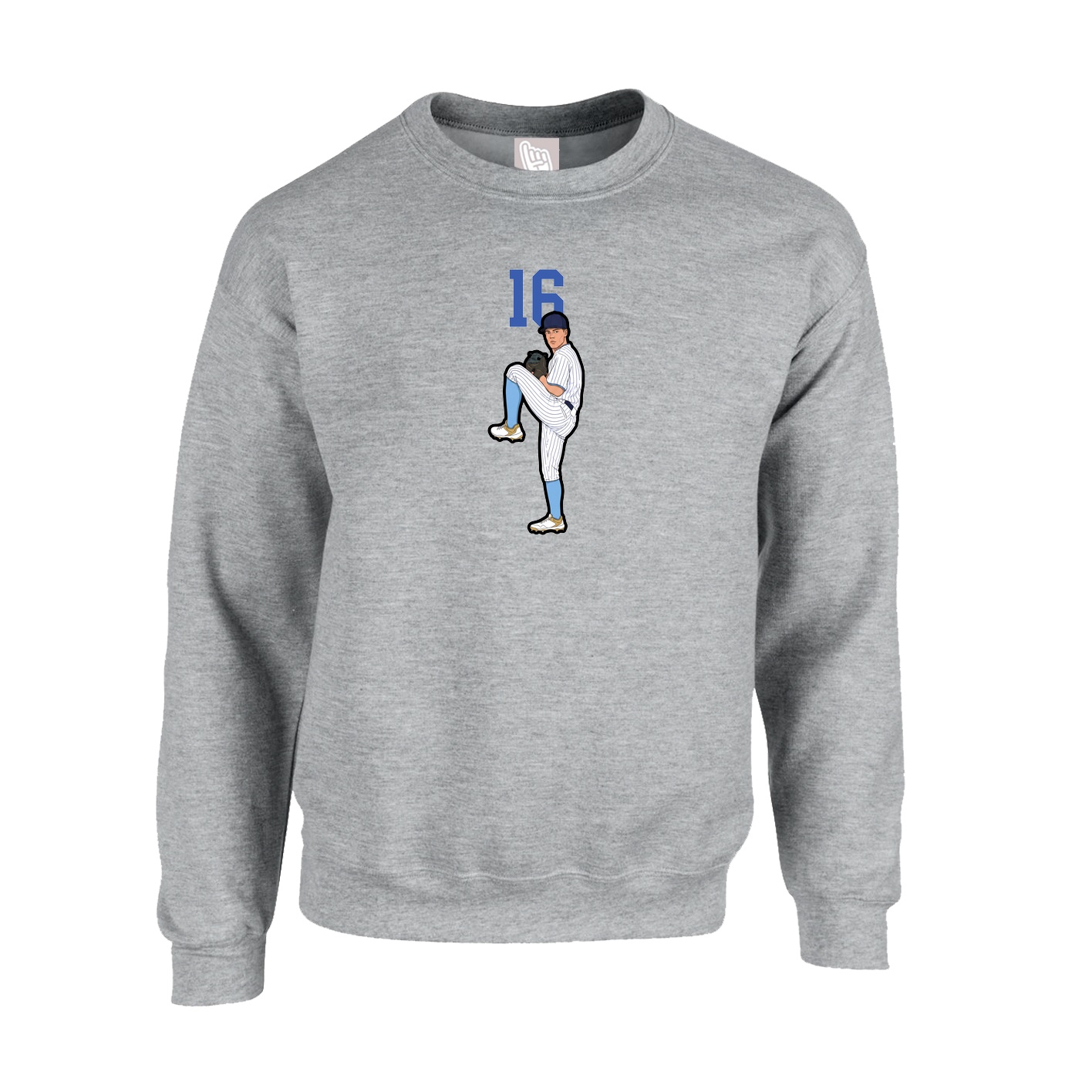 Fleece Crew — Number Top in Grey