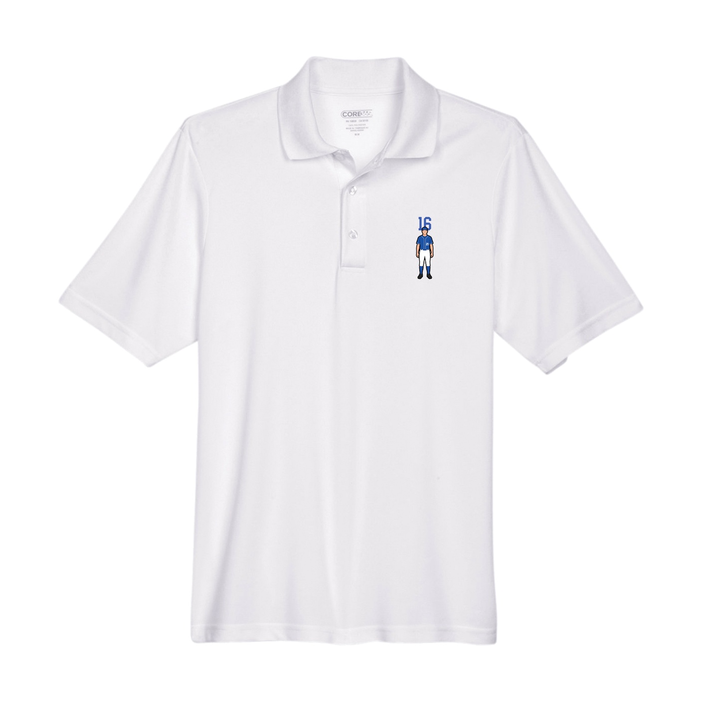Performance Polo — Number Top in White