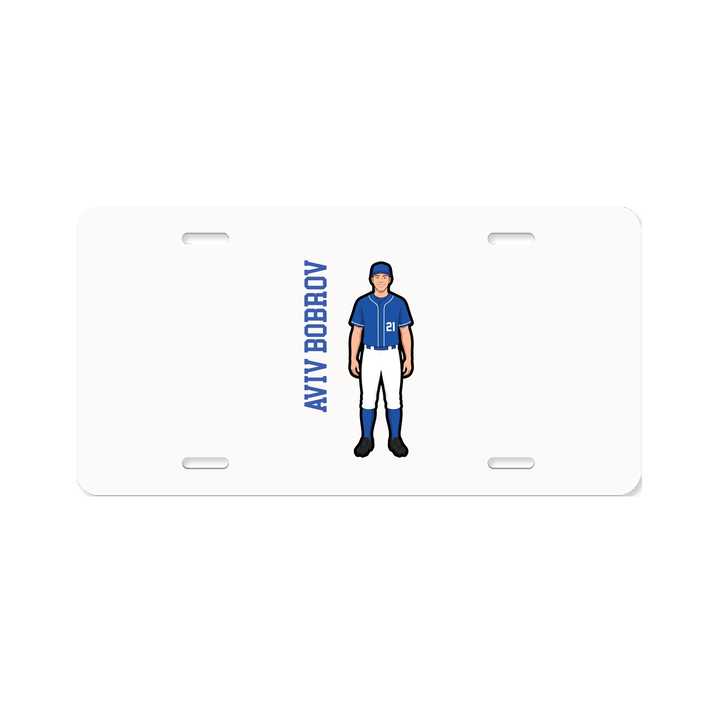 License Plate — Name Vertical in Classic