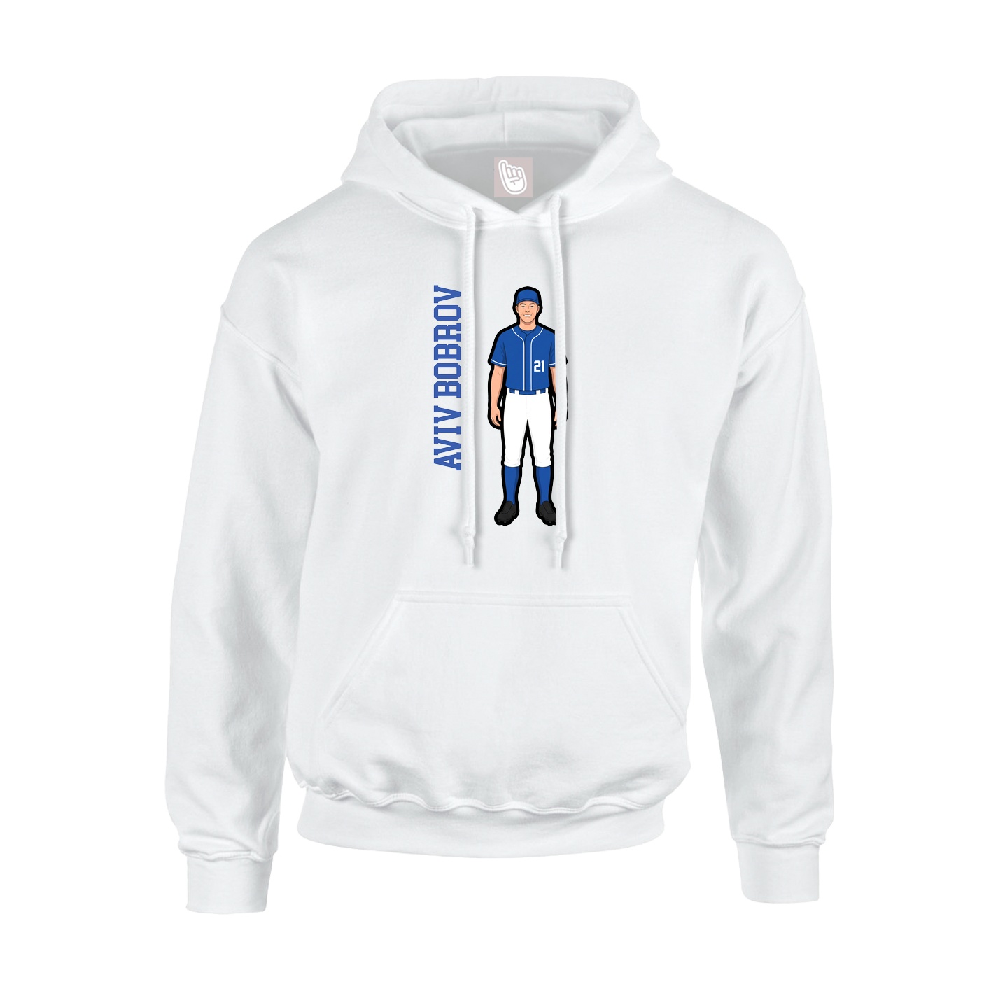 Youth Hoodie — Name Vertical in White