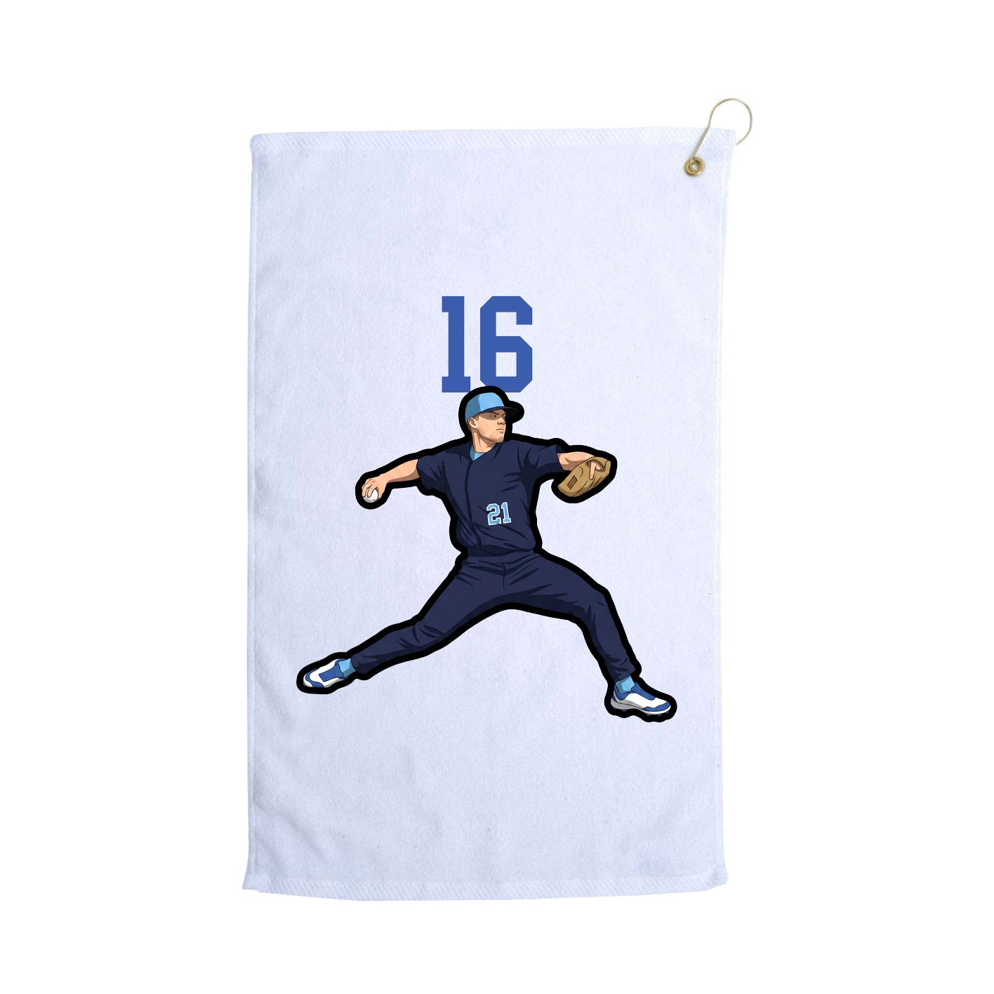 Golf Towel — Number Top in White