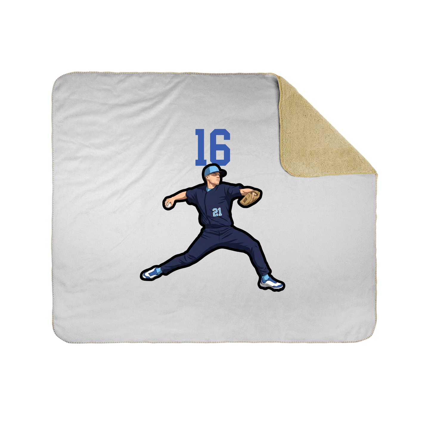 Throw Blanket — Number Top in White