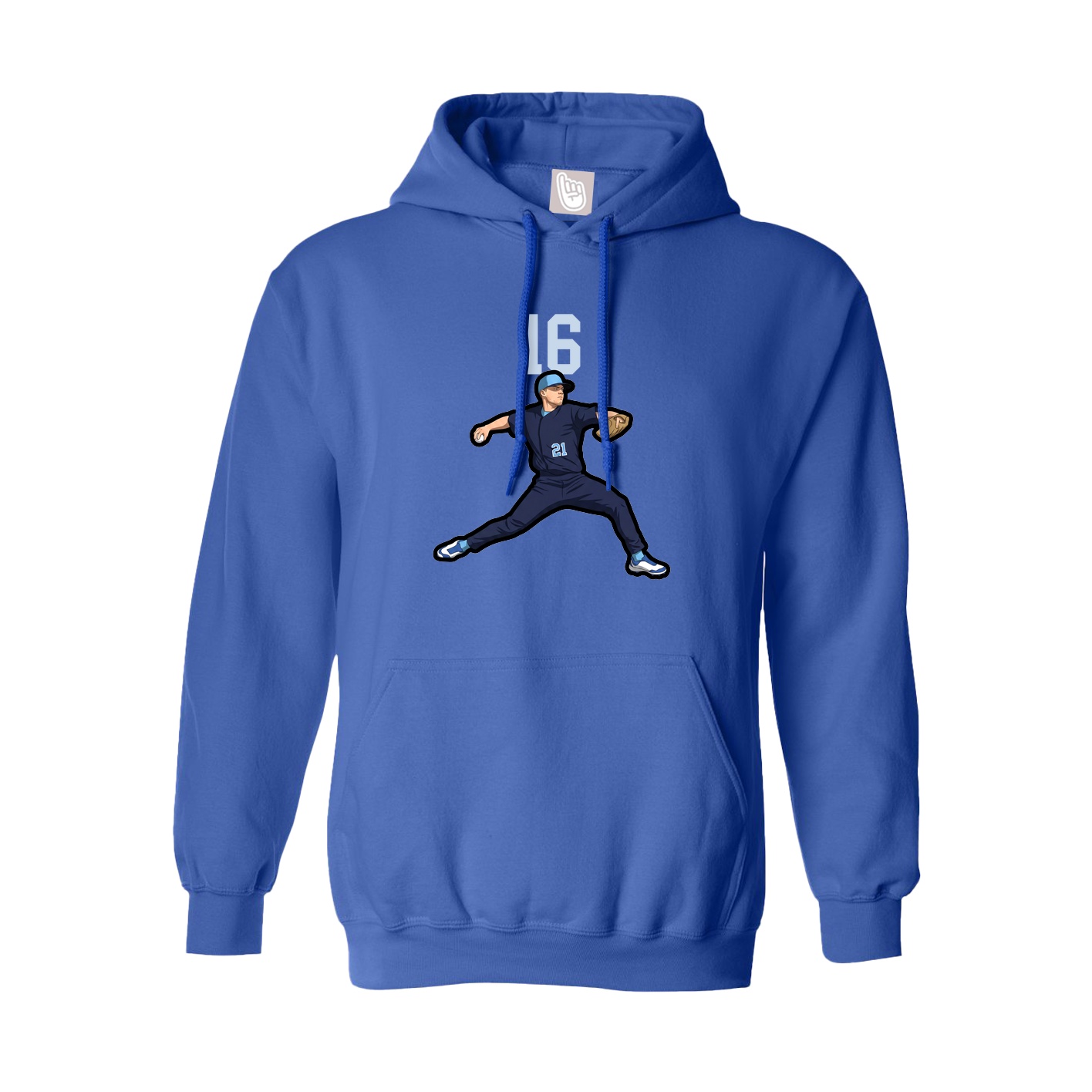 Youth Hoodie — Number Top in Royal