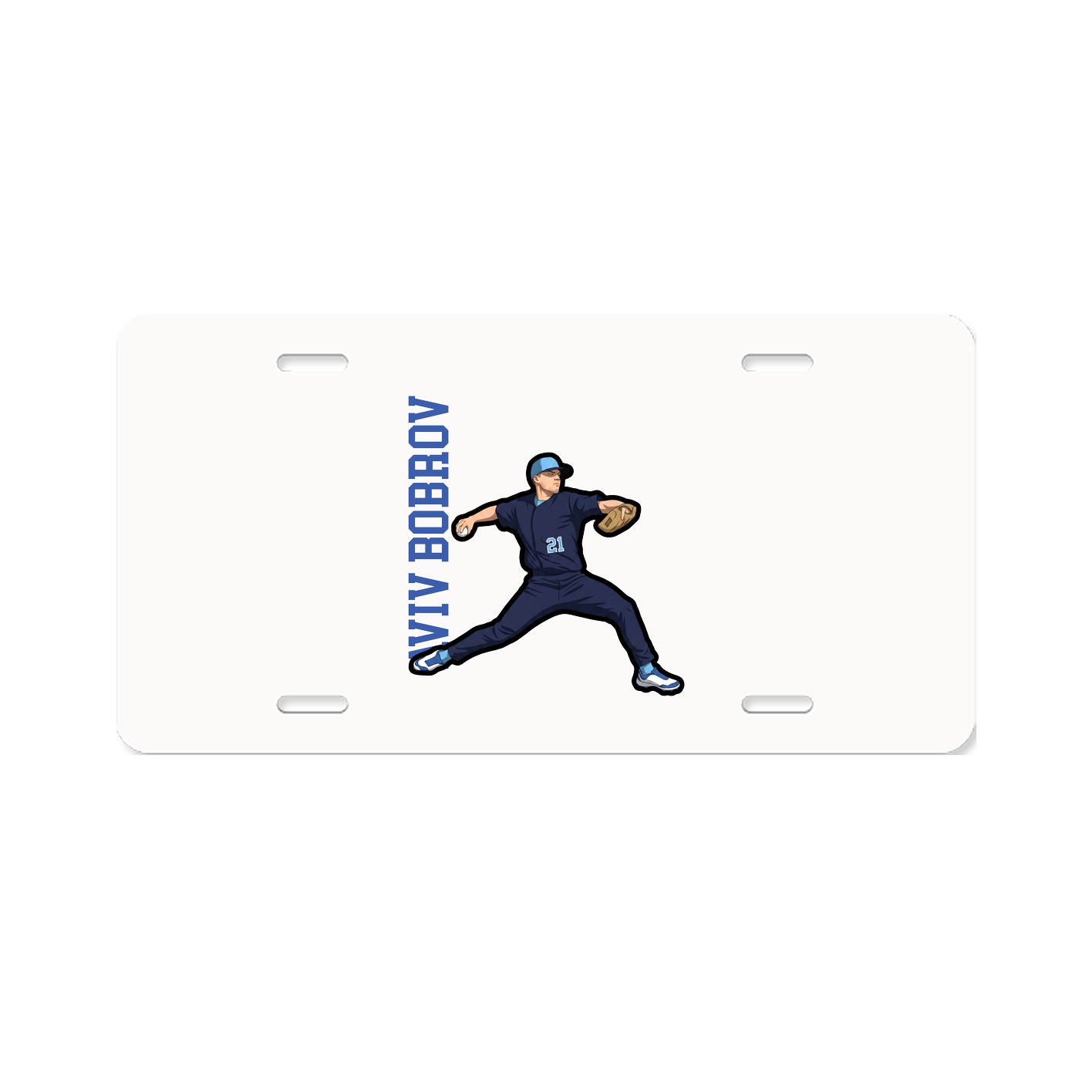 License Plate — Name Vertical in Classic