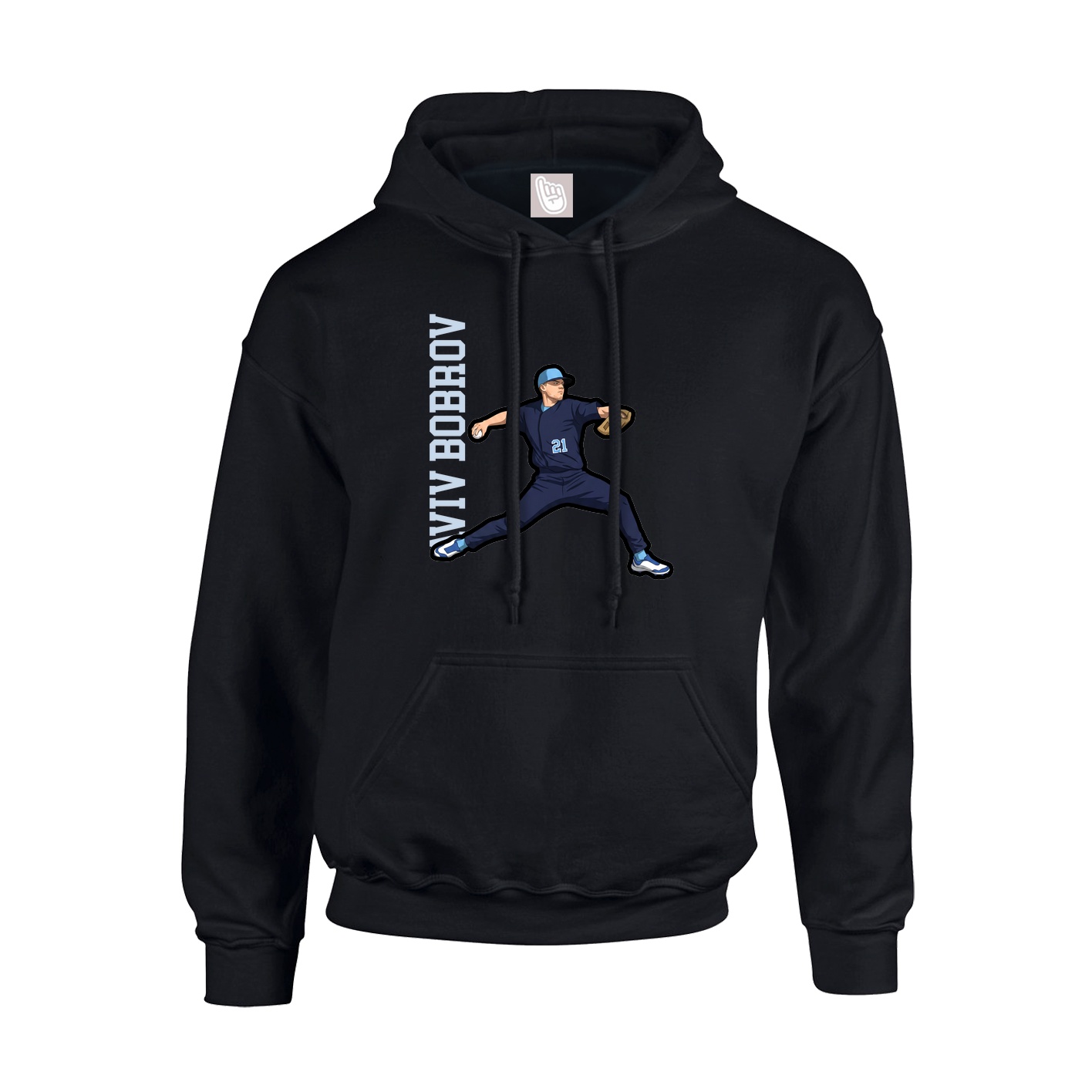 Youth Hoodie — Name Vertical in Black